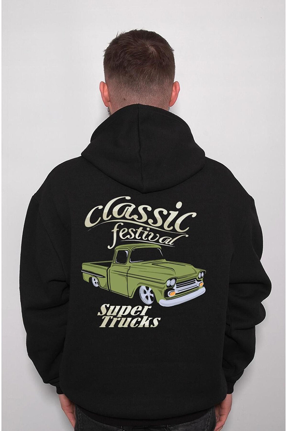 Classic Car Pick-up Festival Süper Trucks Sweatshirt Unisex Kapüşonlu Hoodie