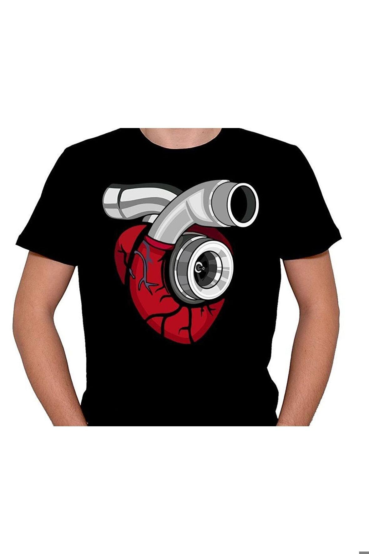 Kalp Heart Motor Turbo Araba Car Modifiye Tişört Unisex T-shirt