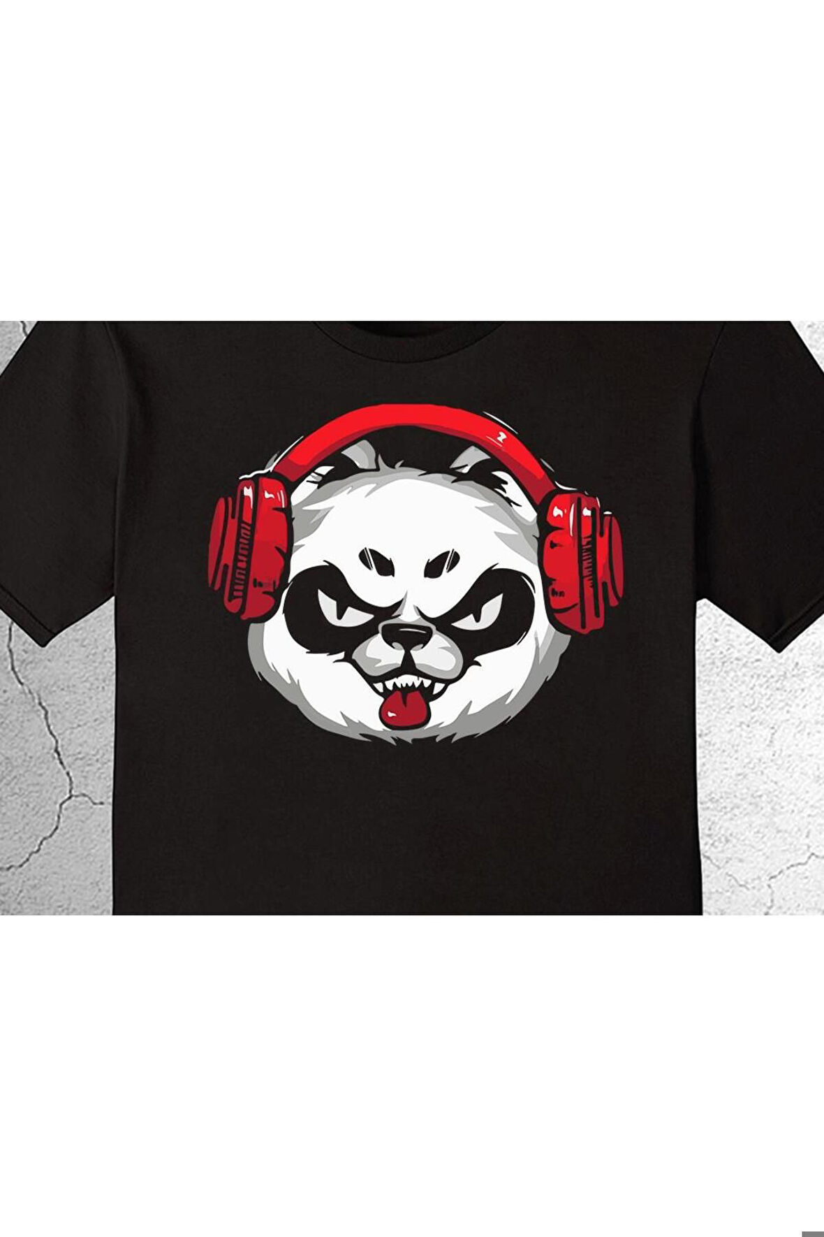 Panda Bear Music Müzik Kulaklık Retro Tişört Çocuk T-shirt