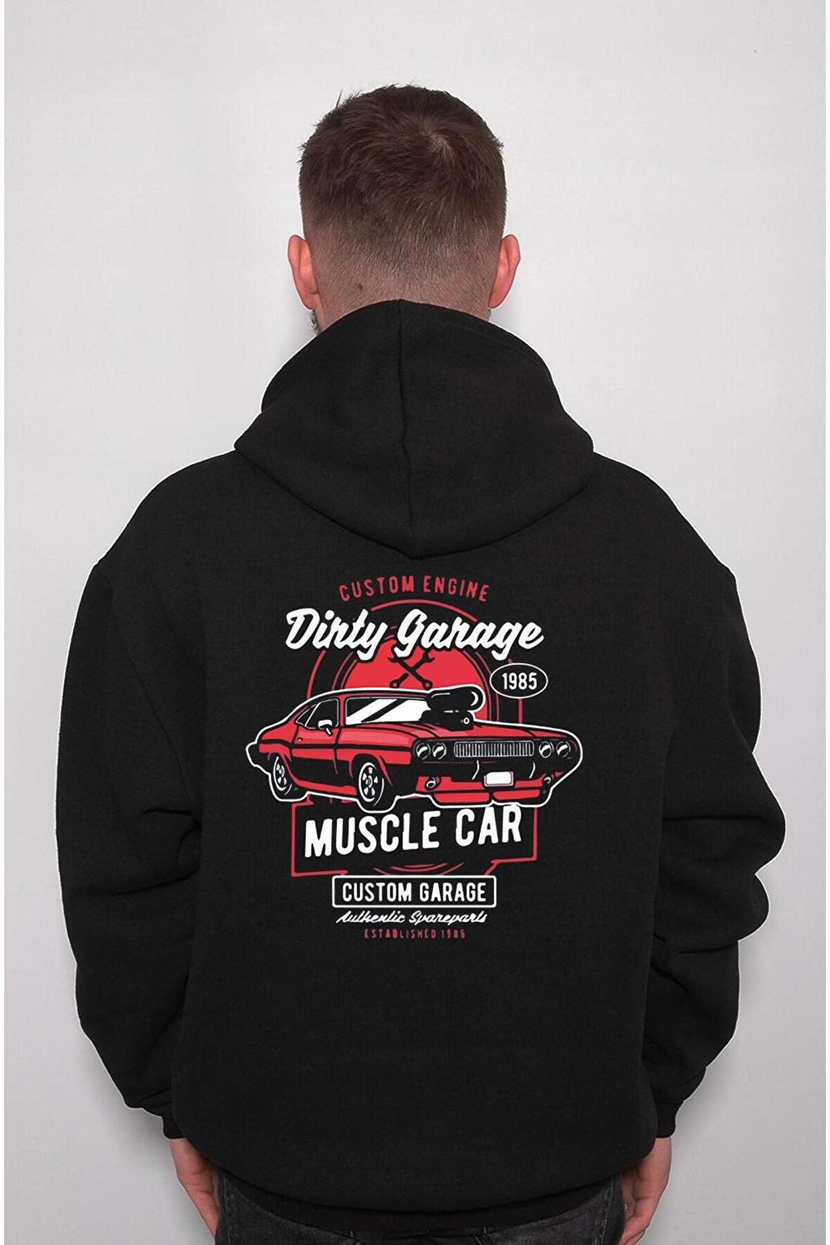 Mustang Muscle Car Drag Classic Araba Sweatshirt Unisex Kapüşonlu Hoodie