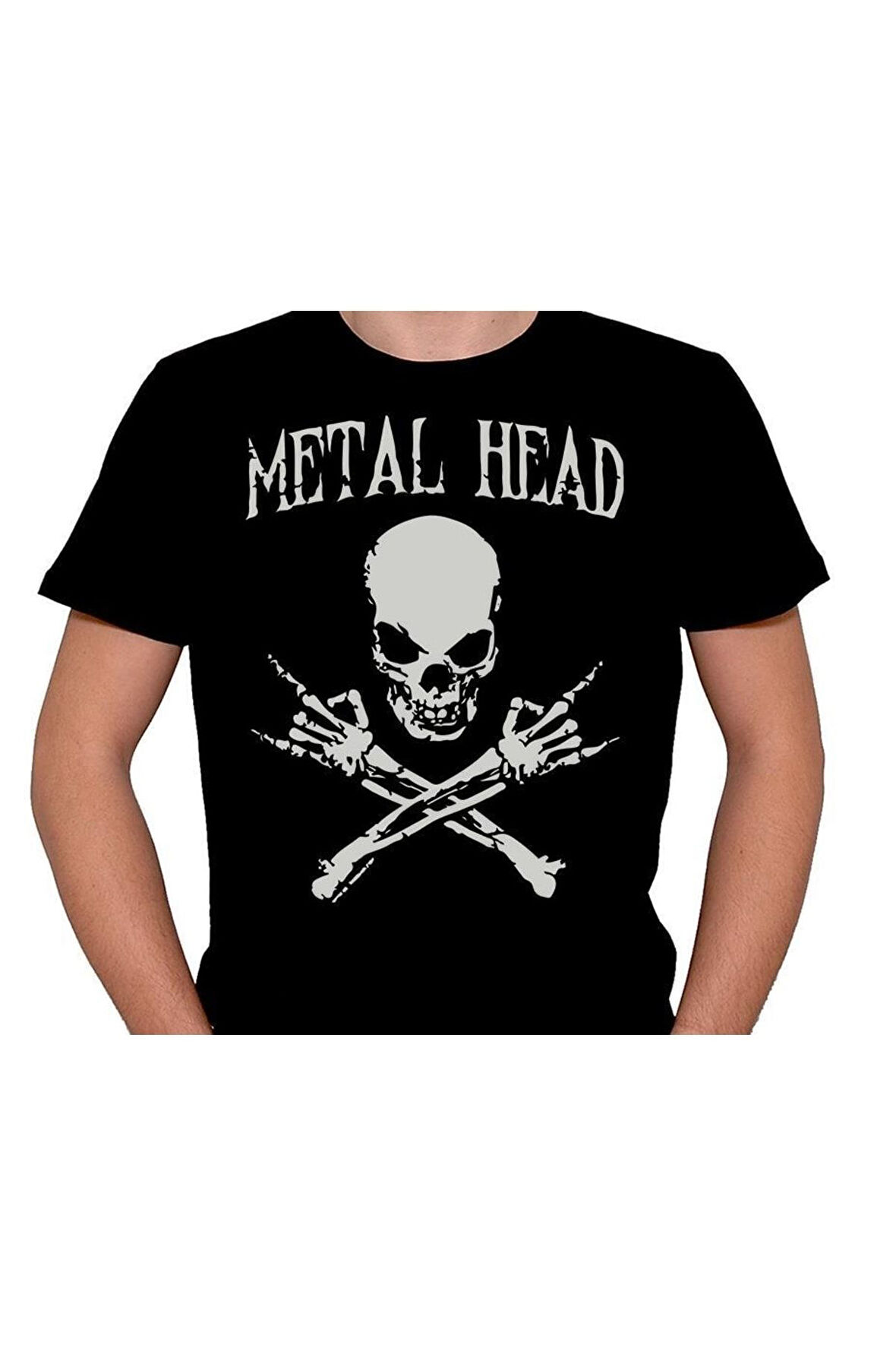 Metal Head Skull Kuru Kafa Tişört Unisex T-shirt