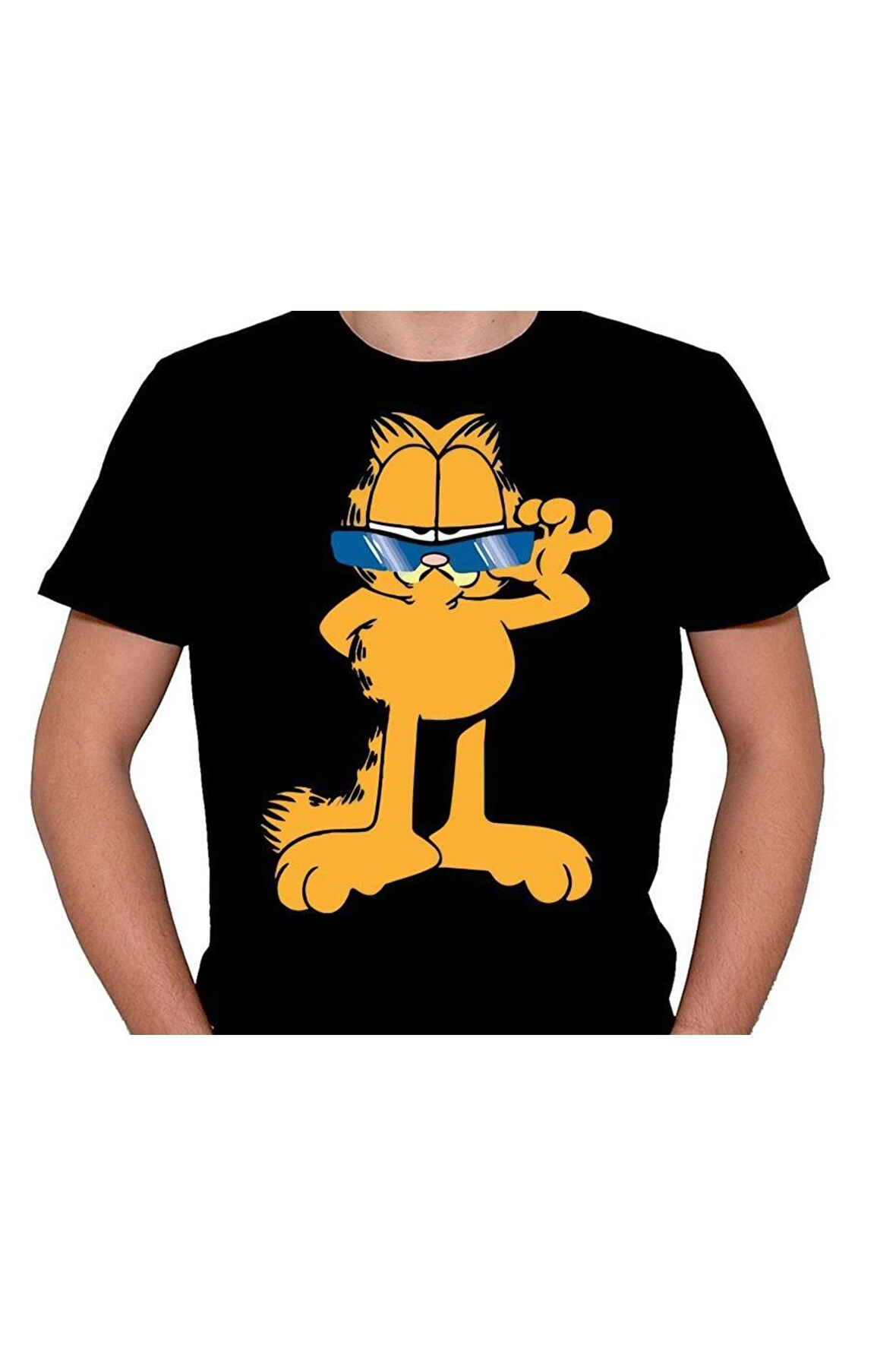 Garfield Cat Gözlüklü Kedi Hippi Tişört Unisex T-shirt