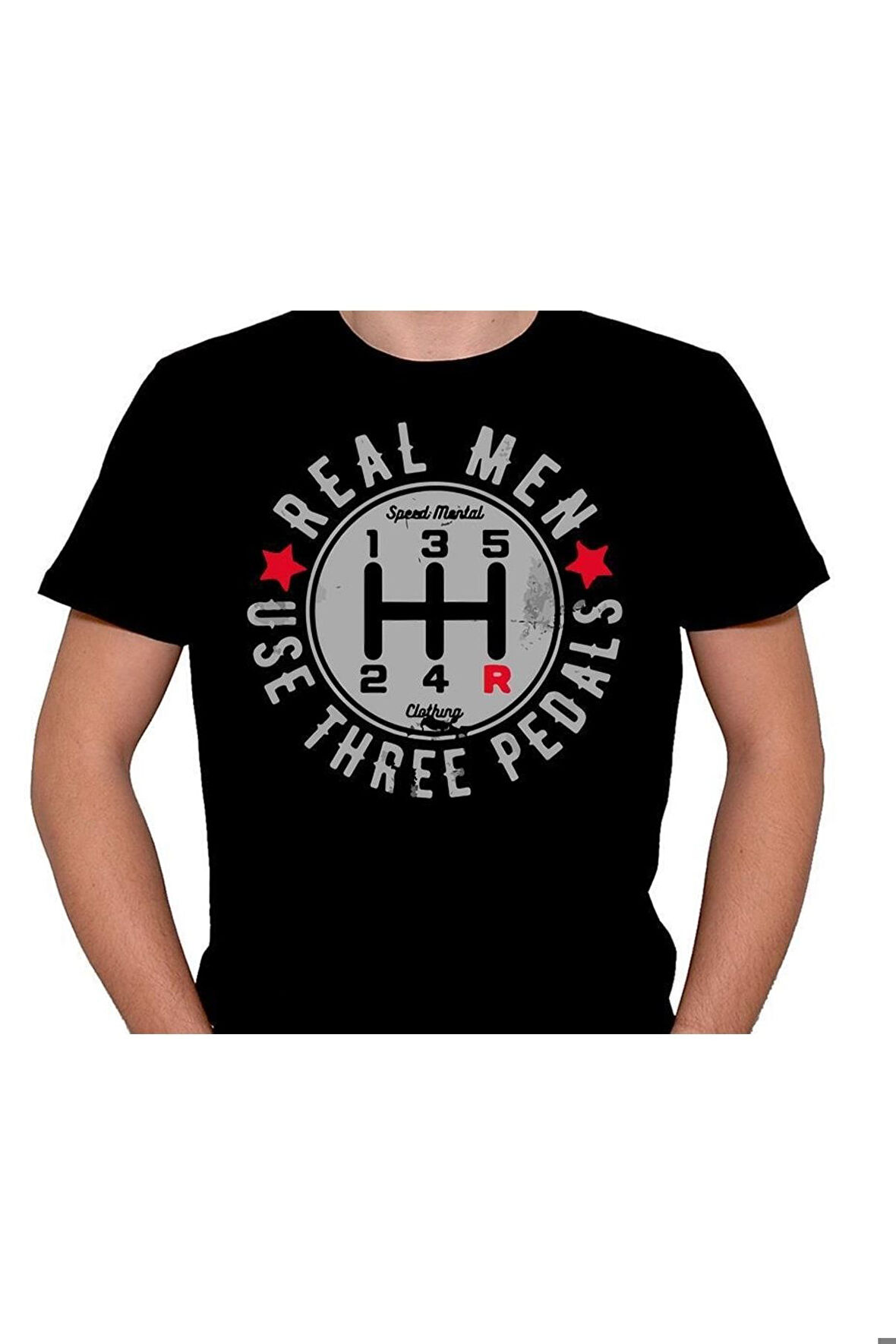 Real Men Three Pedals Düz Vites Erkek Işi Tişört Unisex T-shirt