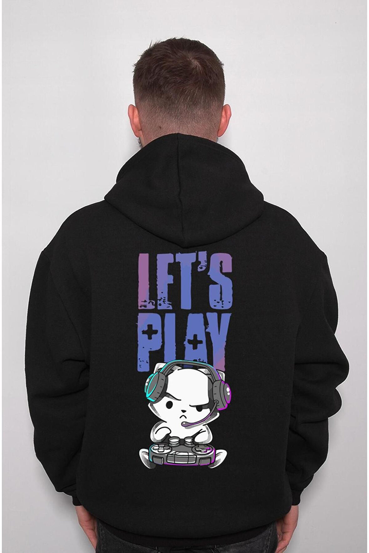 Lets Play Cat Dj Kedi Party Time Sweatshirt Unisex Kapüşonlu Hoodie