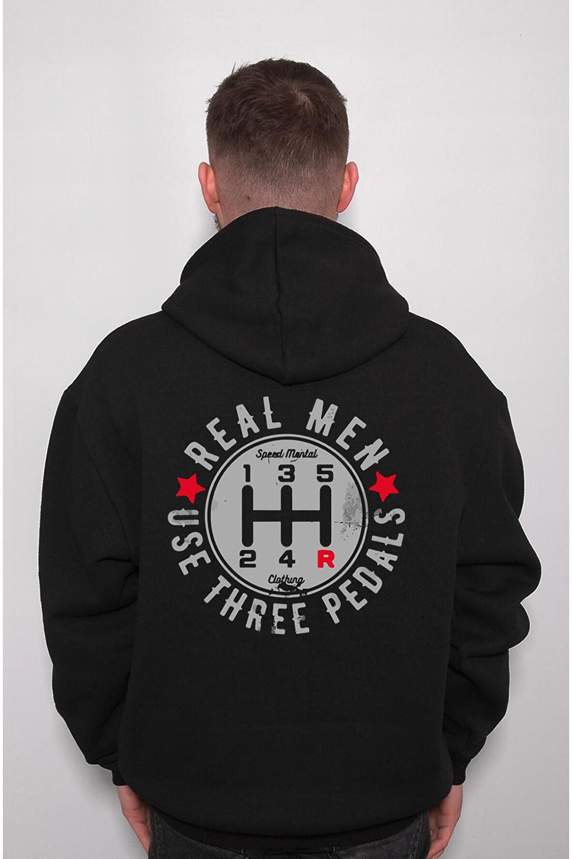 Real Men Three Pedals Düz Vites Erkek Işi Sweatshirt Unisex Kapüşonlu Hoodie