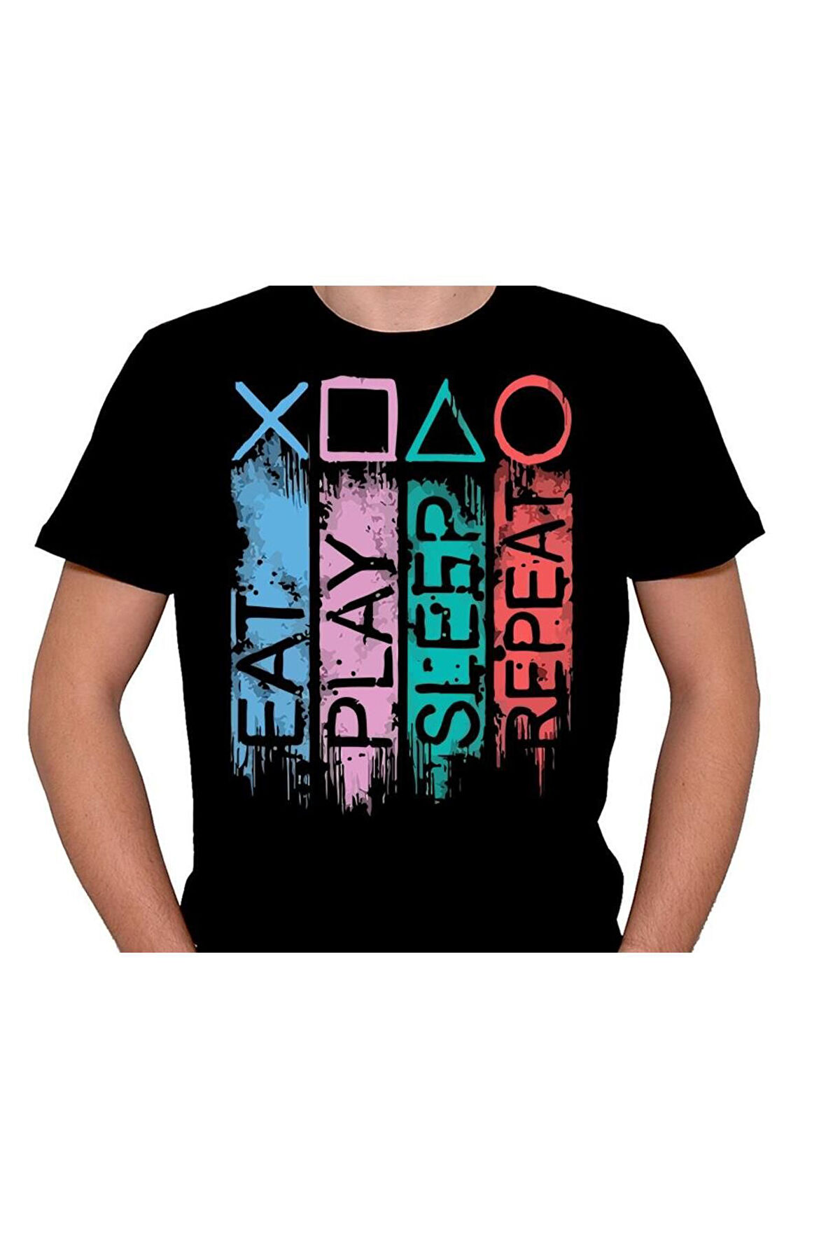 Eat Play Sleep Repeat Replay Ps4 Tişört Unisex T-shirt
