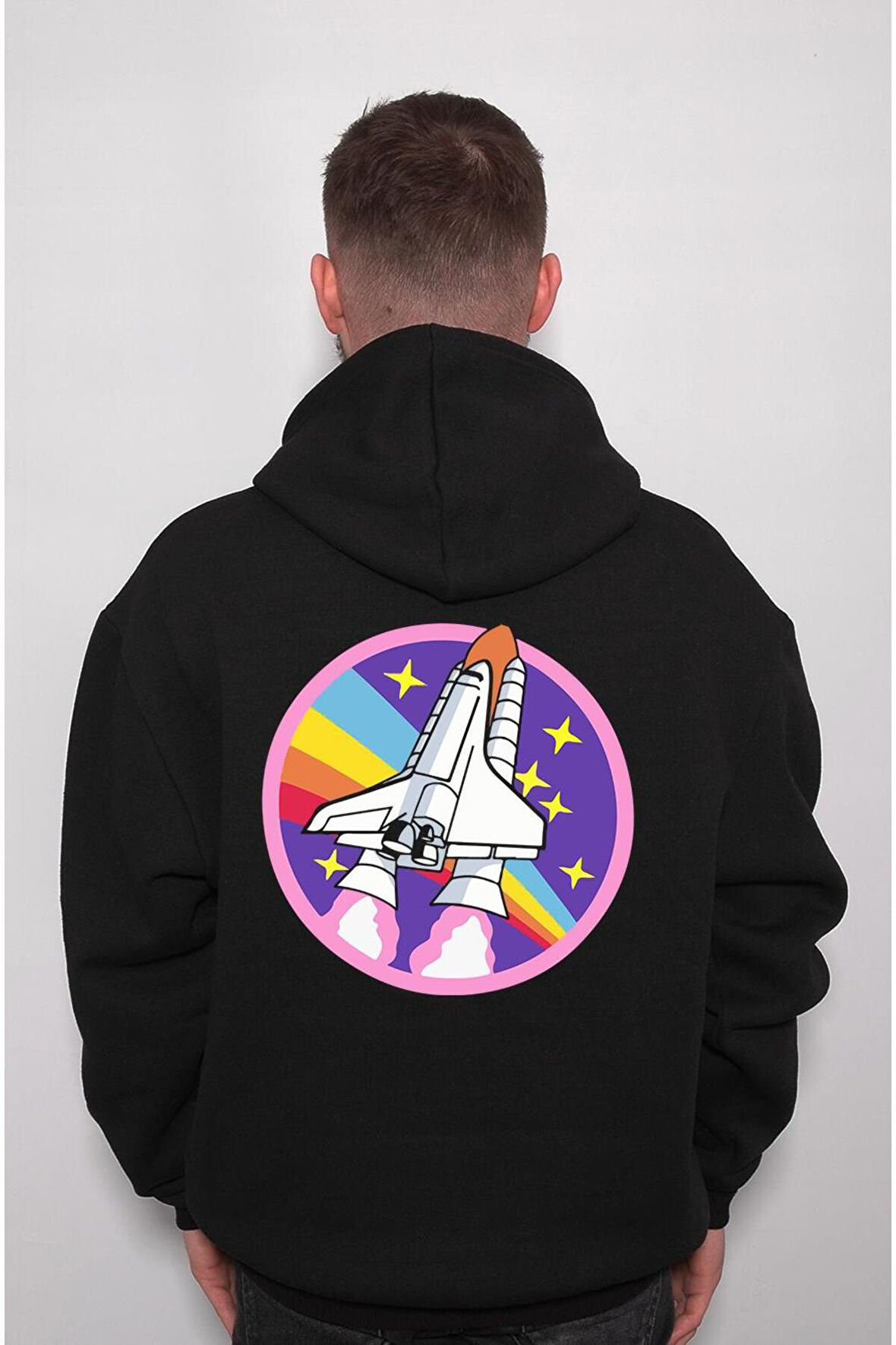 Uzay Cosmos Uzay Gemisi Space Sweatshirt Unisex Kapüşonlu Hoodie