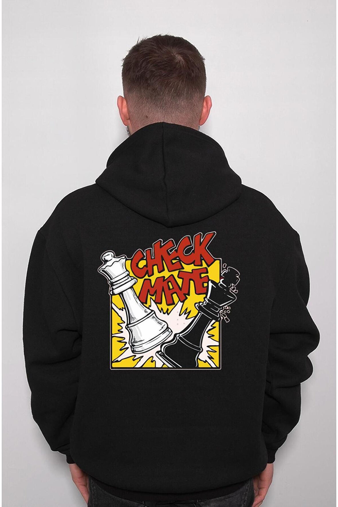 Check Mate Santranç Şahmat Piyon At Fil Sweatshirt Unisex Kapüşonlu Hoodie