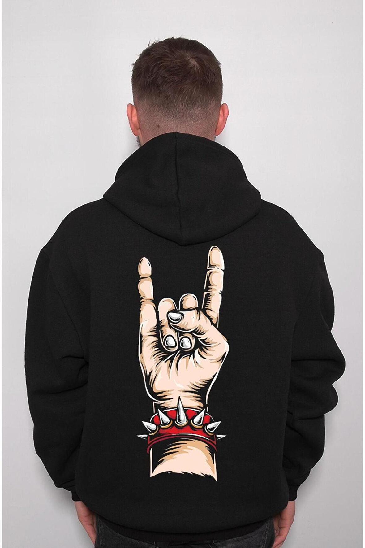 Rock And Roll Heavy Metal Bileklik Müzik Music Sweatshirt Unisex Kapüşonlu Hoodie