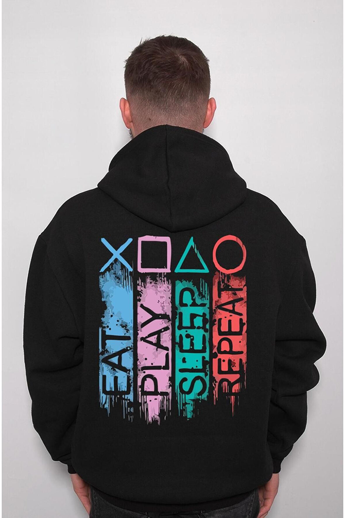 Eat Play Sleep Repeat Replay Ps4 Sweatshirt Unisex Kapüşonlu Hoodie