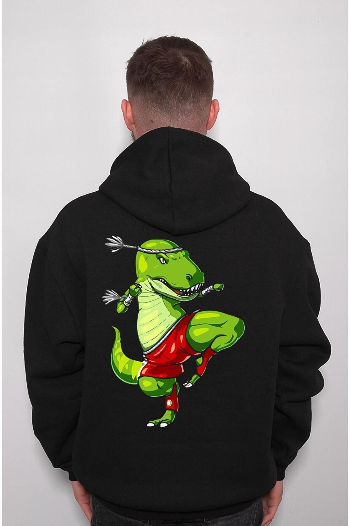 Muay Thai T-rex Dövüş Box Kick Box Sweatshirt Unisex Kapüşonlu Hoodie