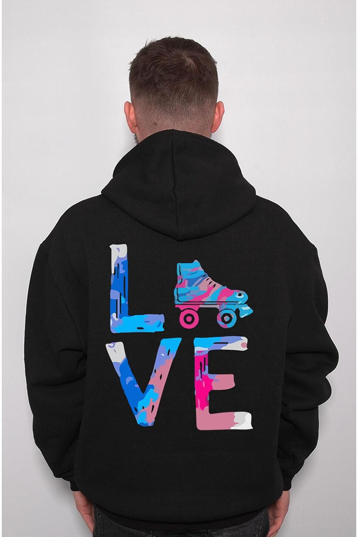 Love Paten Skate Aşk Rolling Sweatshirt Unisex Kapüşonlu Hoodie