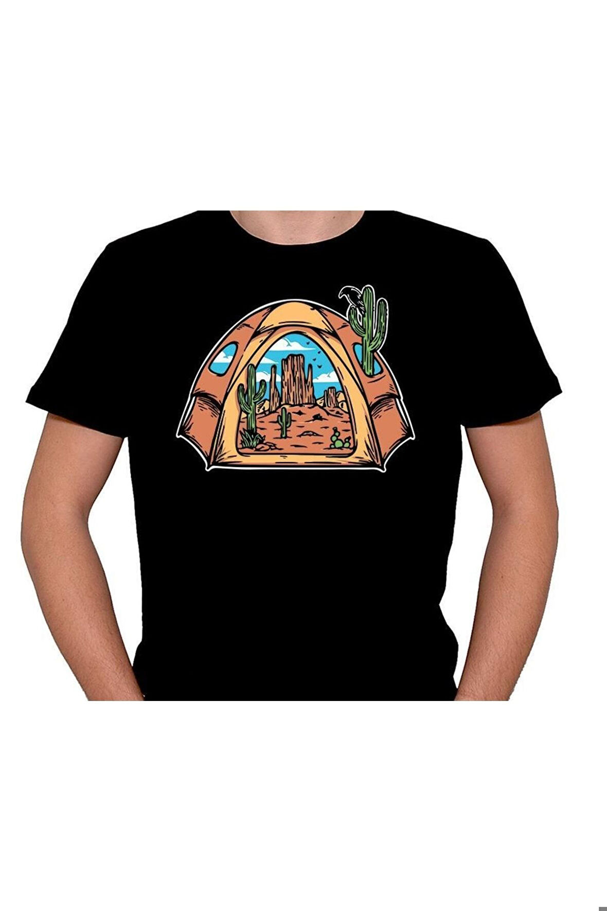 Camp Camping Çadır Çöl Kamp Tişört Unisex T-shirt