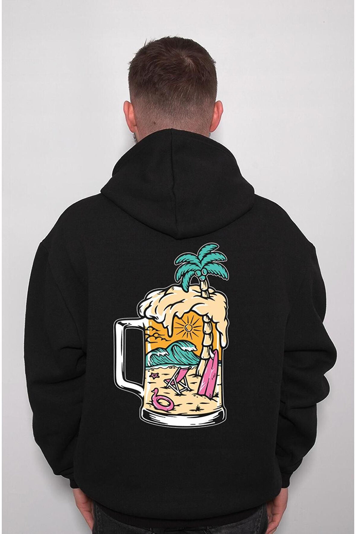 Beer Bira Tatil Deniz Kum Güneş Holiday Sweatshirt Unisex Kapüşonlu Hoodie