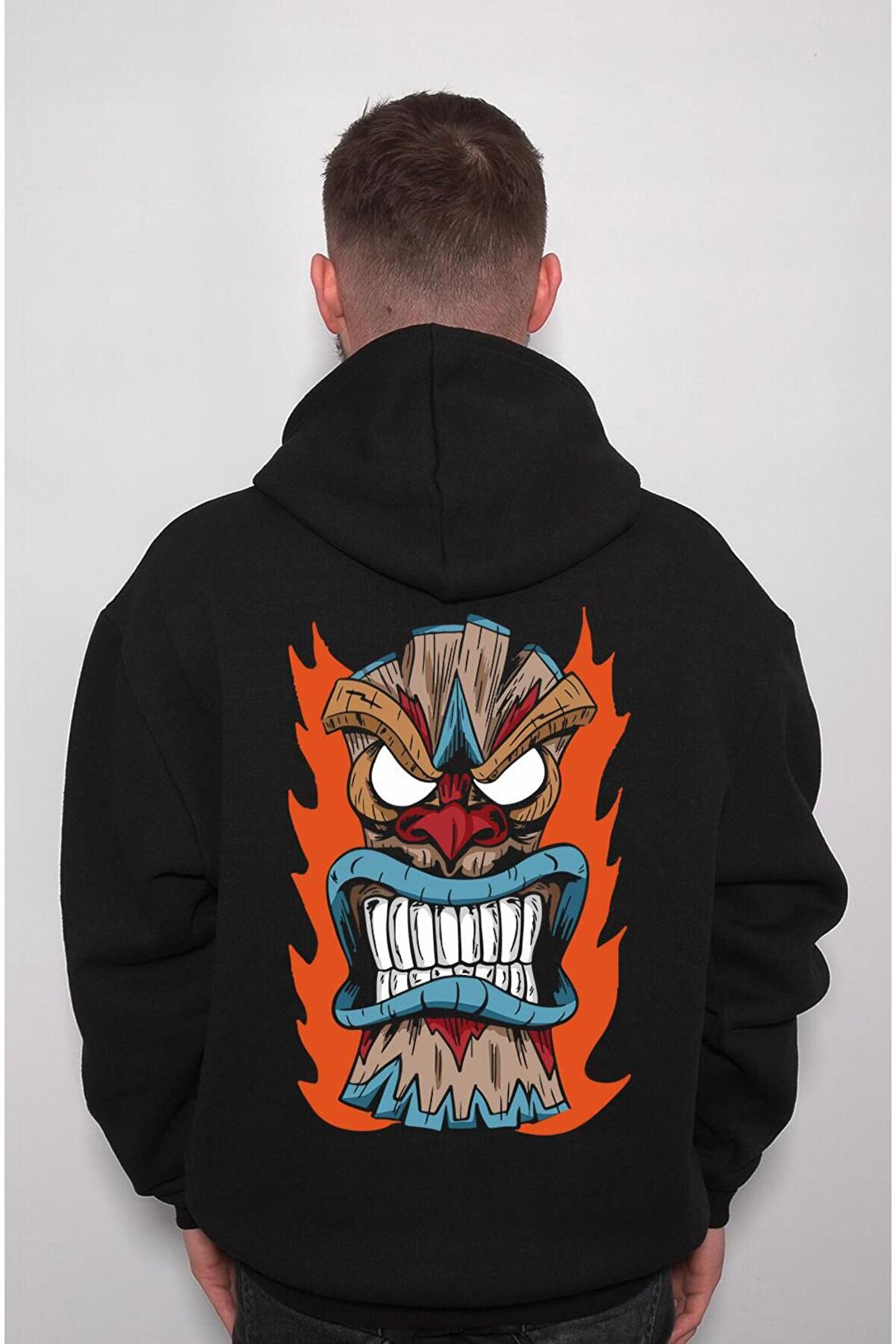 Totem Kızılderili Alev Sweatshirt Unisex Kapüşonlu Hoodie