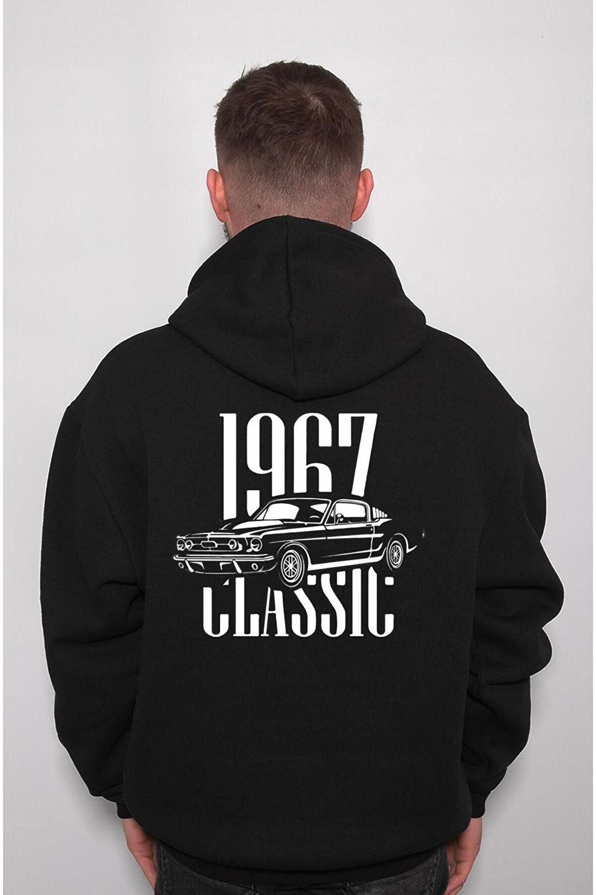 Ford Mustang 1967 Classic Car Klasik Araba Sweatshirt Unisex Kapüşonlu Hoodie