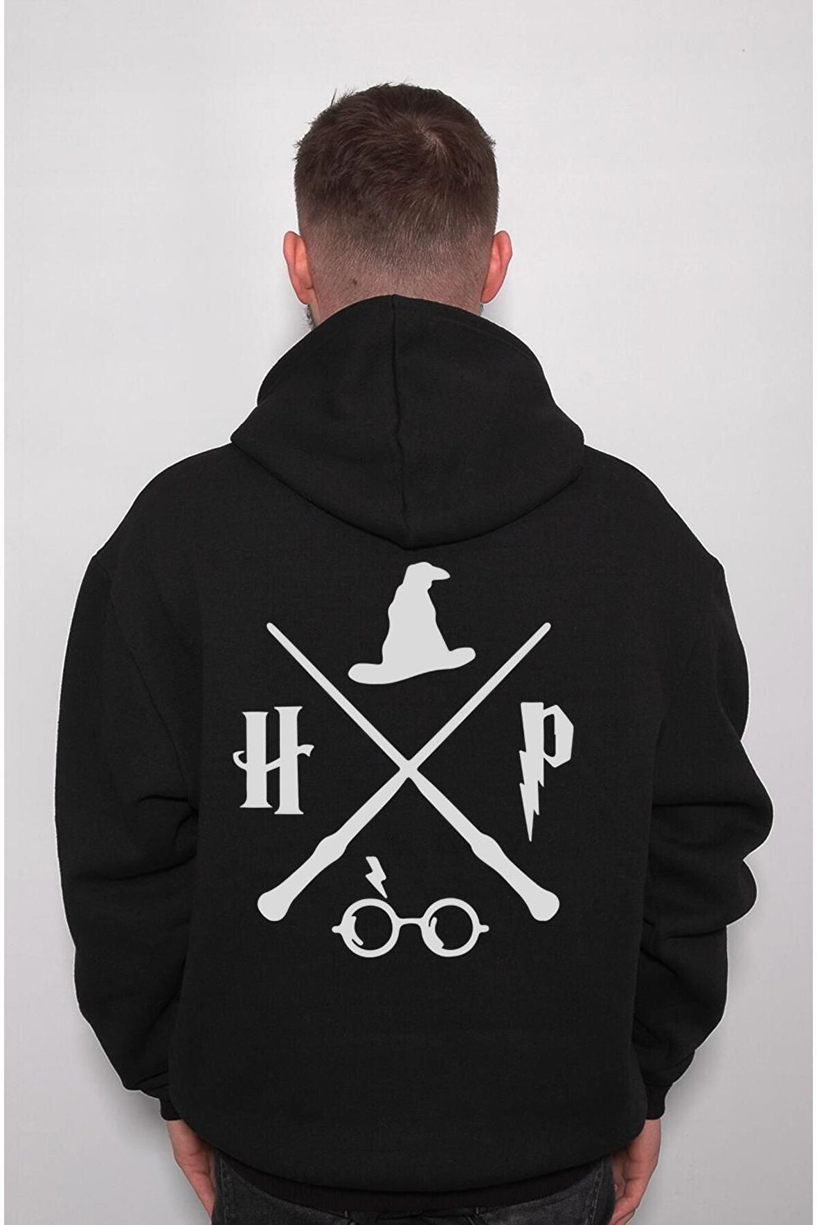 Harry Potter Büyü Asa Gözlük Sihir Hogwarts Sweatshirt Unisex Kapüşonlu Hoodie