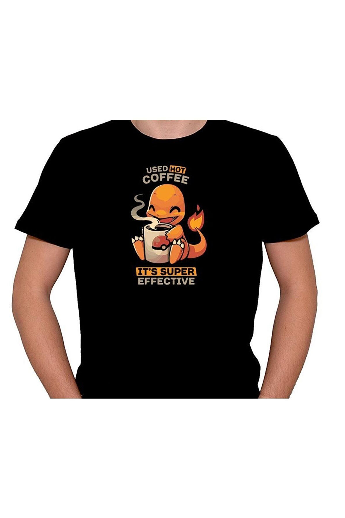 Pokemon Charizard Çalizart Used Hot Coffee It's Super Effective Tişört Unisex T-shirt