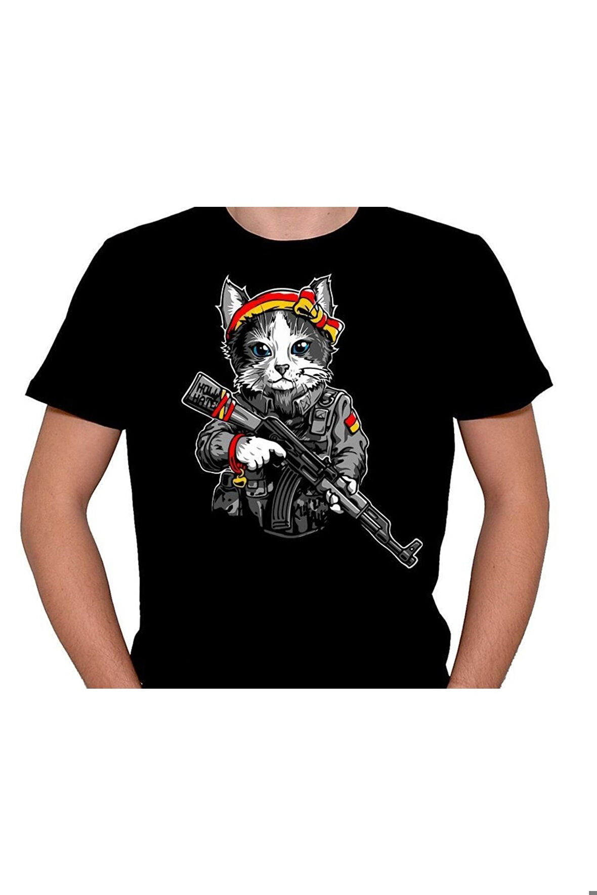 Asker Solider Cat Kedi Warrior Savaşçı Tişört Unisex T-shirt