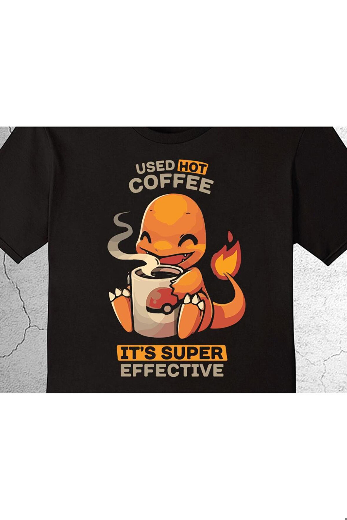 Pokemon Charizard Çalizart Used Hot Coffee It's Super Effective Tişört Çocuk T-shirt