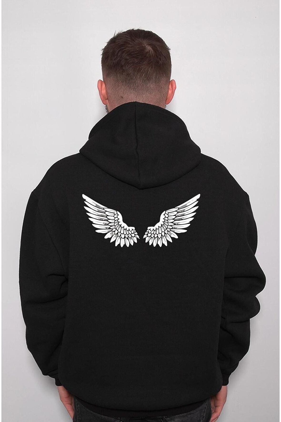 Angel Melek Kanat Tüy Iyilik Sweatshirt Unisex Kapüşonlu Hoodie