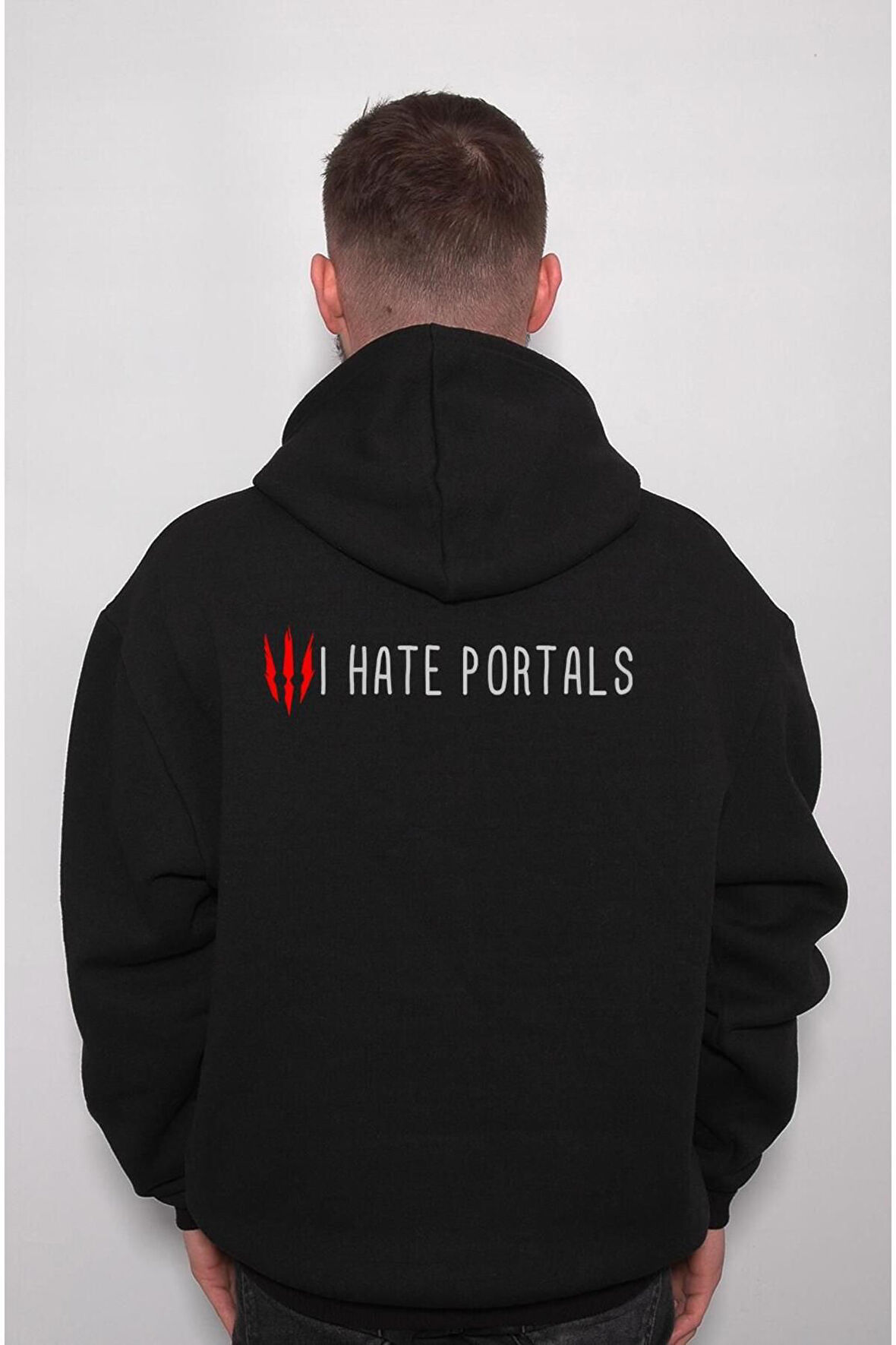 The Witcher 3 Wild Hunt I Hate Portal Sweatshirt Unisex Kapüşonlu Hoodie