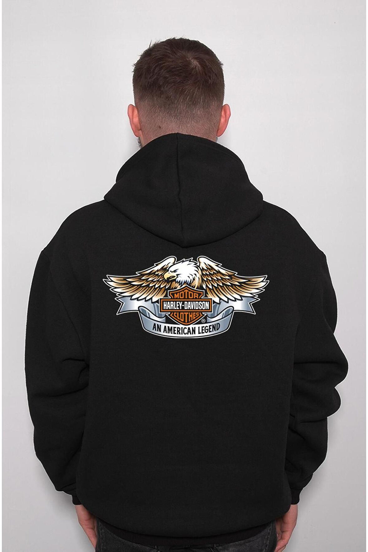 Harley Davidson Motorcycle Orange Bar Sweatshirt Unisex Kapüşonlu Hoodie