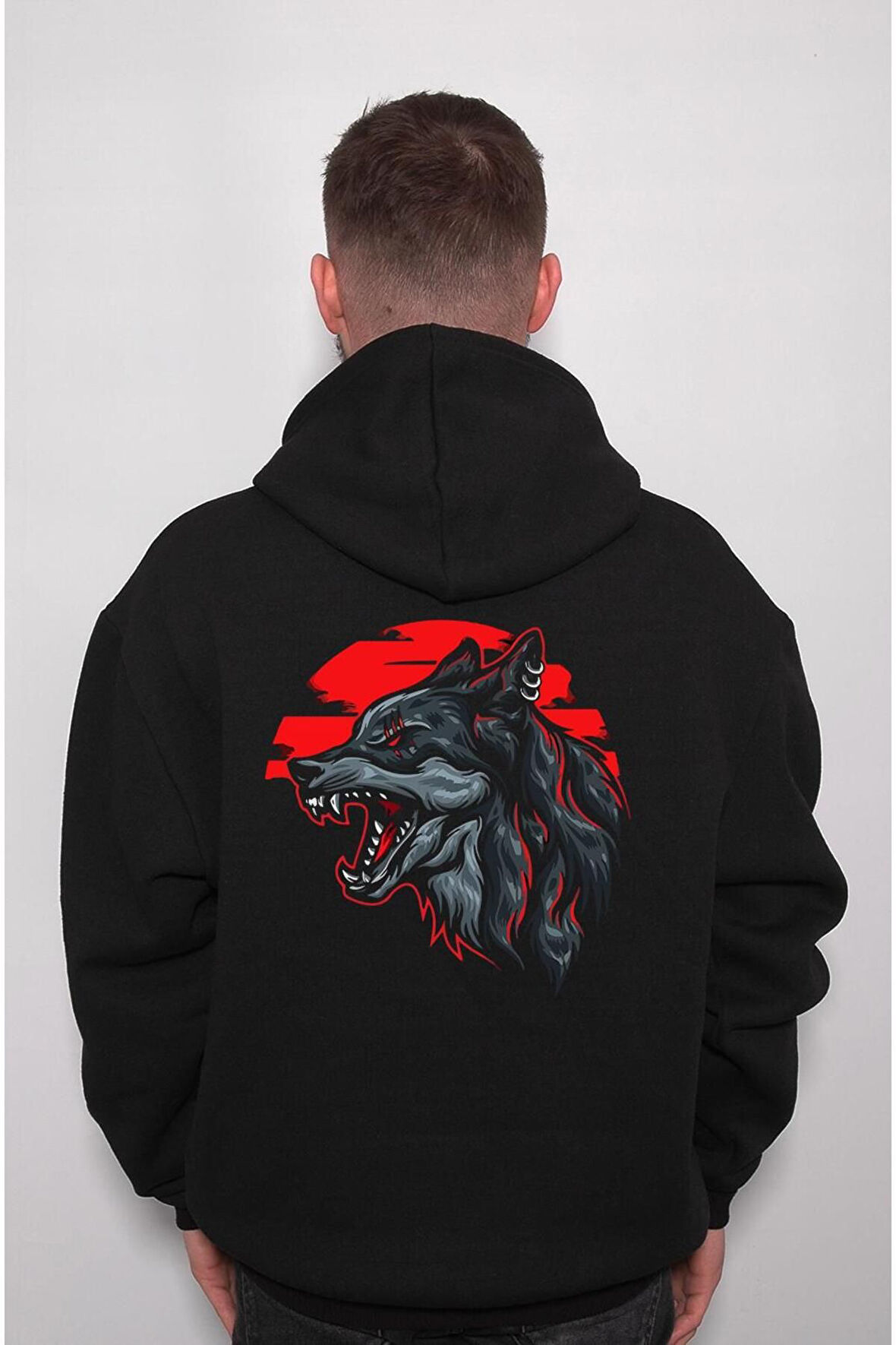 Wolf Kurt Bozkurt Kurt Kafası Sweatshirt Unisex Kapüşonlu Hoodie