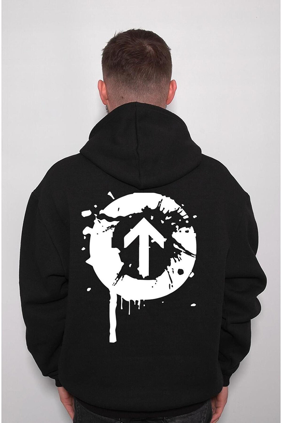 Up Down Yukarı Ok Retro Işaret Sweatshirt Unisex Kapüşonlu Hoodie