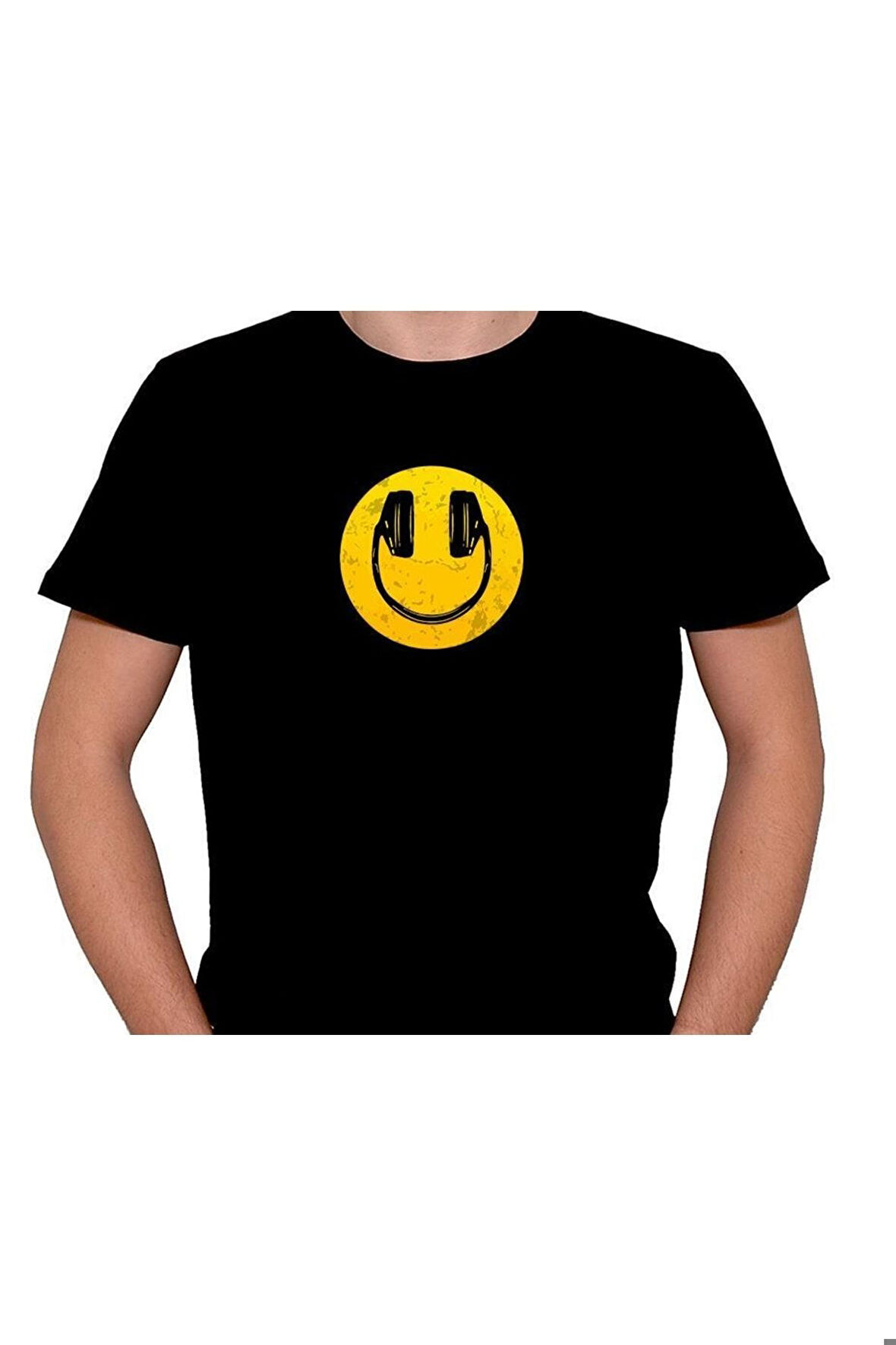 Smile Kulaklık Music Gülen Surat Tişört Unisex T-shirt