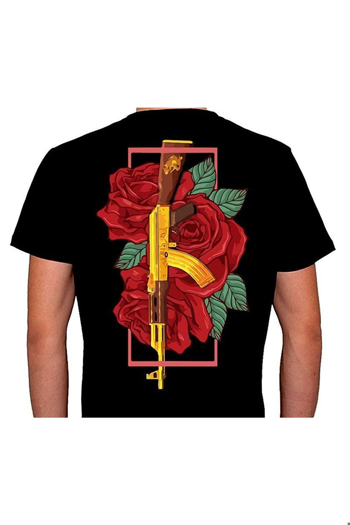 Ak-47 Kalaşnikof Keleş Rose Gül Tişört Unisex T-shirt