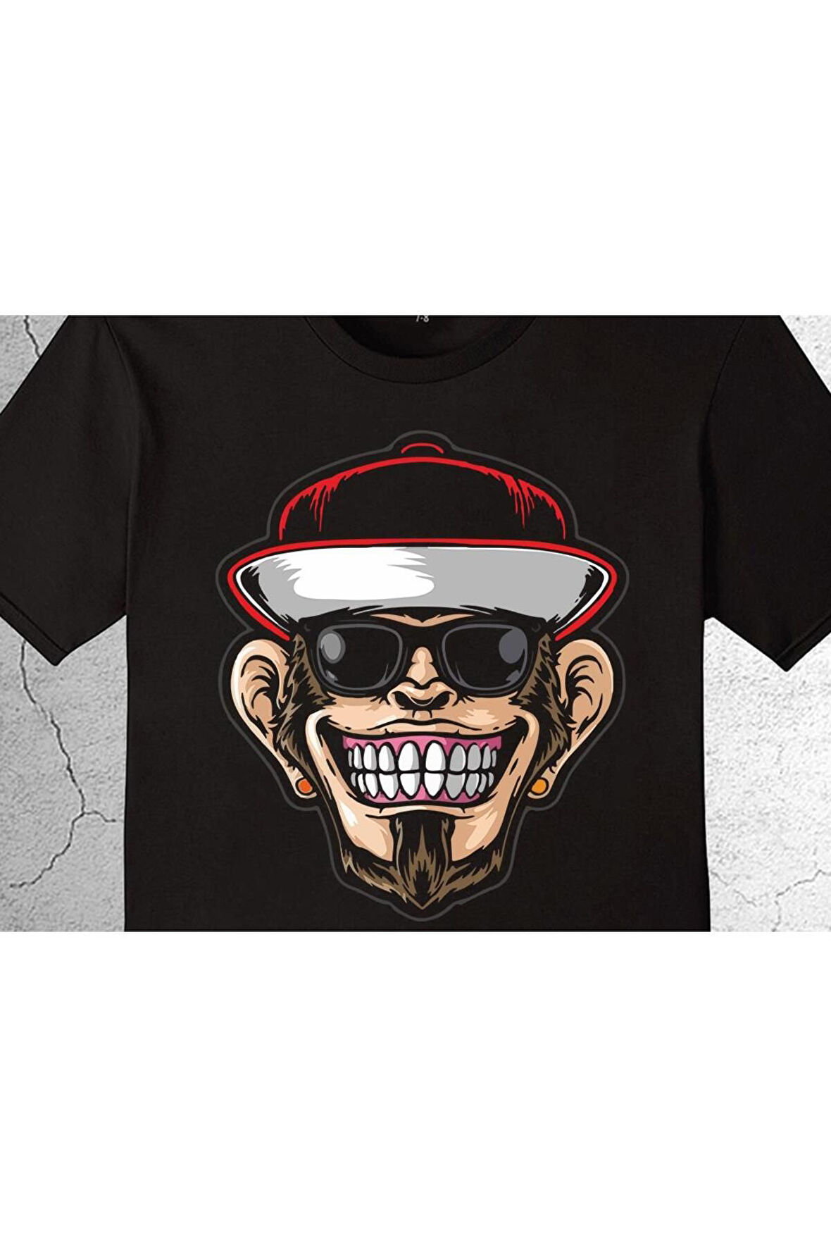 Hip Hop Rapçi Maymun Monkey Smile Kep Tişört Çocuk T-shirt