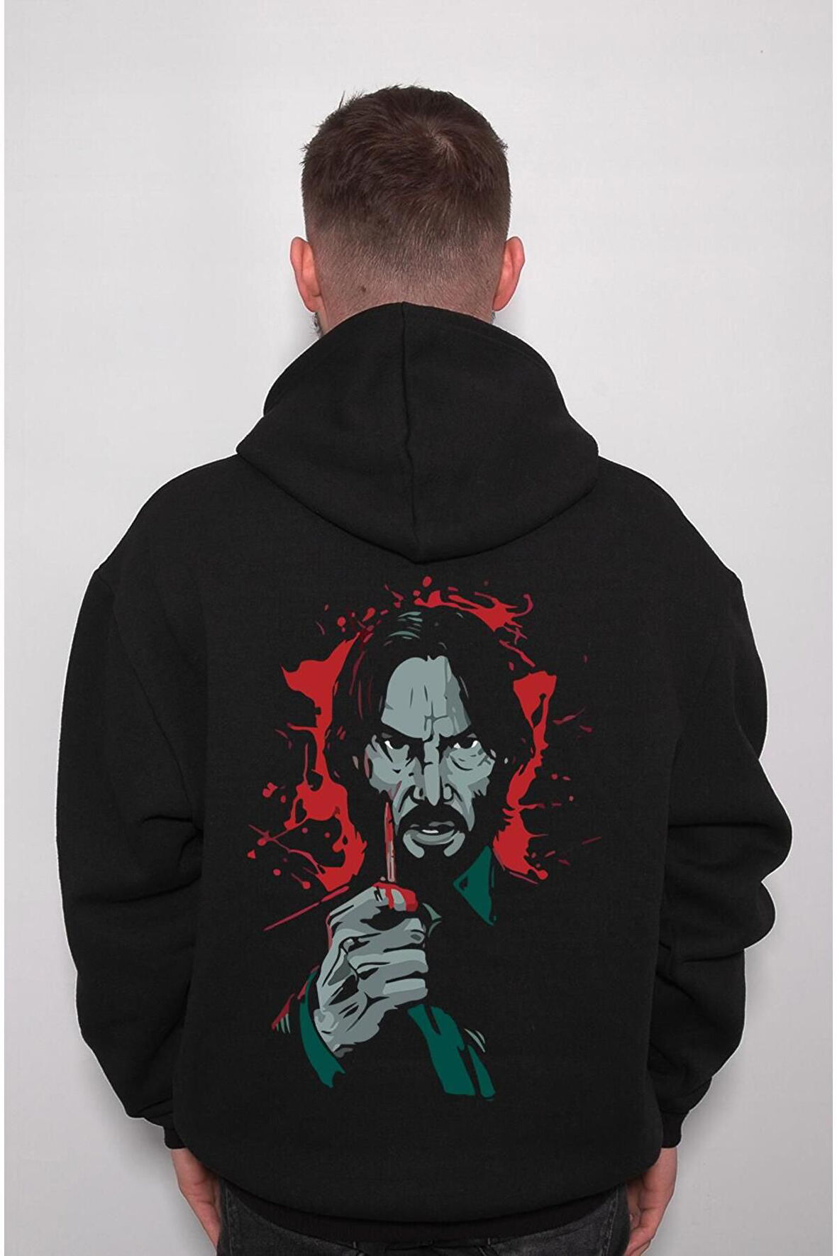 John Wick Pencil Katil Die Keanu Reeves Sweatshirt Unisex Kapüşonlu Hoodie