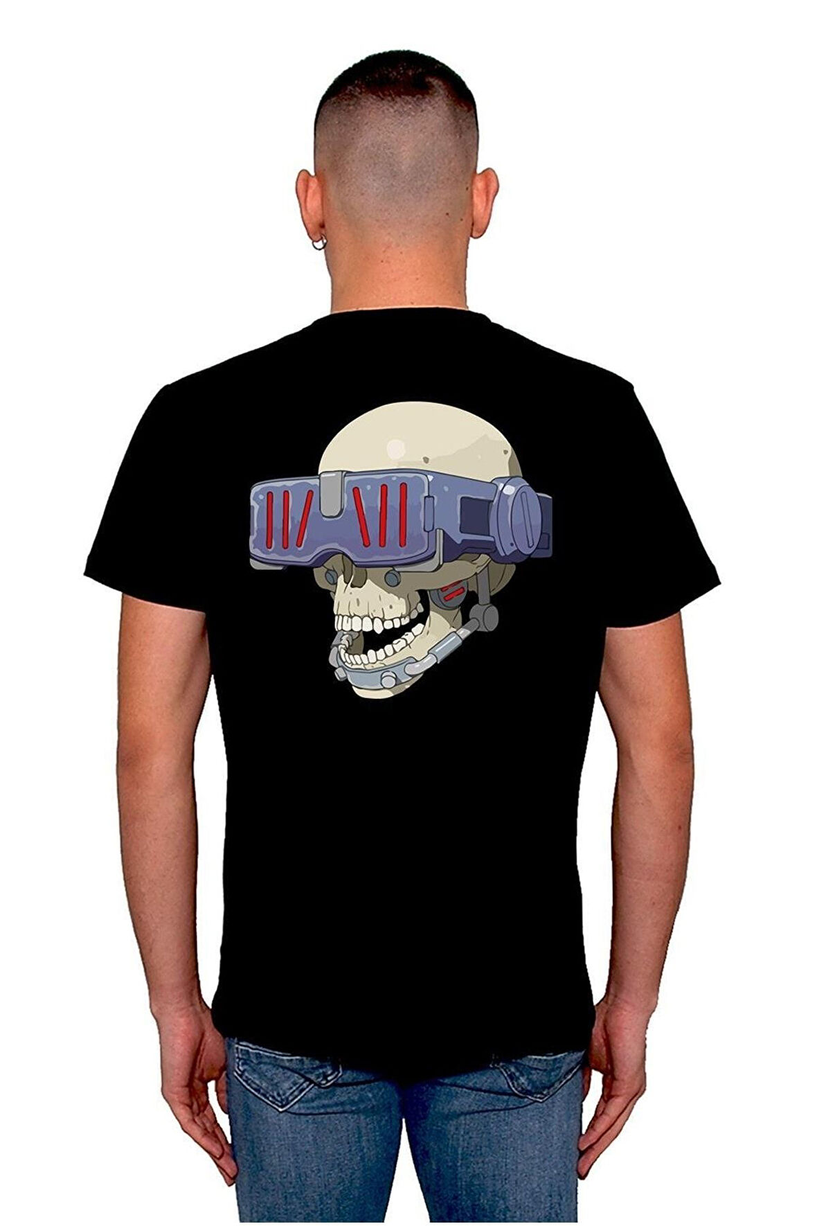 Vr Glasses Kuru Kafa Skull Tişört Unisex T-shirt