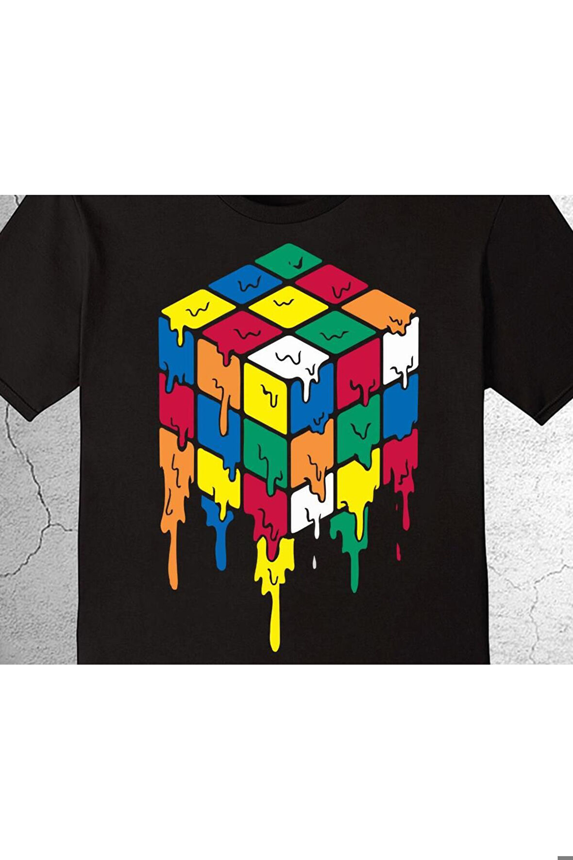 Rubik Zeka Küpü Kombinasyon Akışkan Tişört Çocuk T-shirt