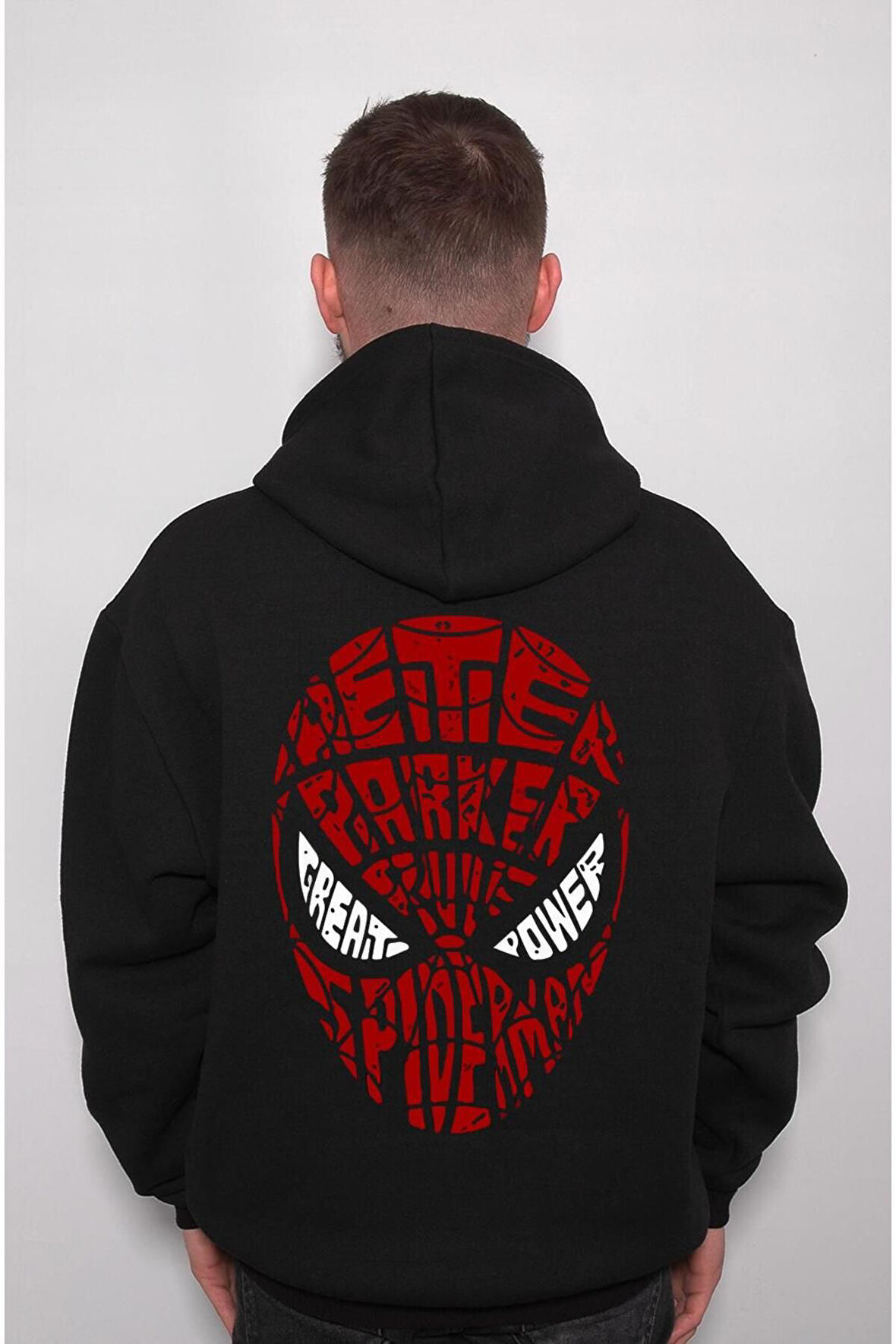 Spiderman Örümcek Adam Mask Sweatshirt Unisex Kapüşonlu Hoodie