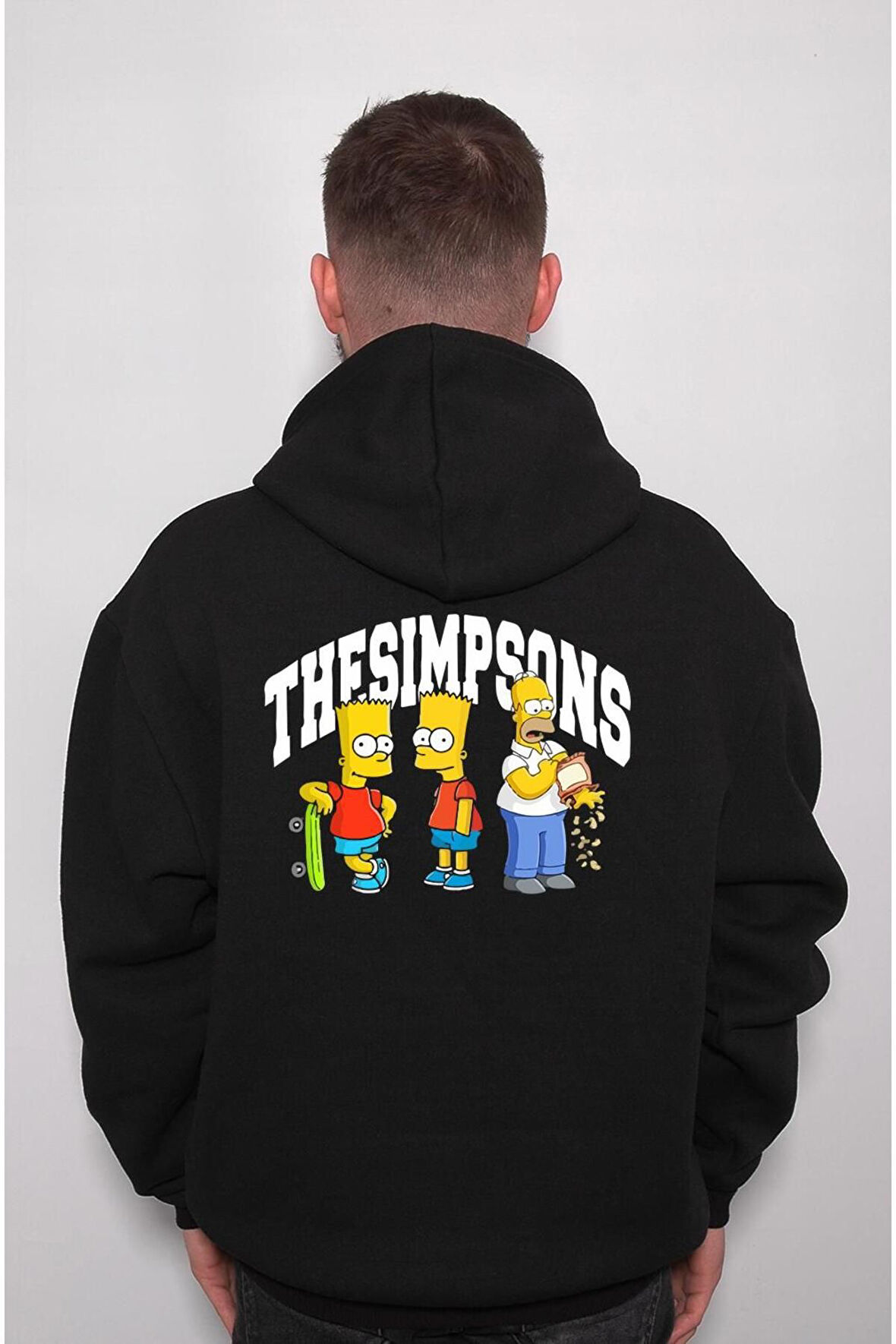 The Simpsons Simpsonlar Bart Homer Sweatshirt Unisex Kapüşonlu Hoodie