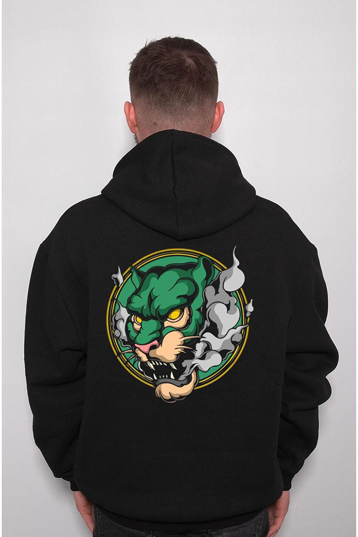 Kaplan Tiger Chinese Vahşi Sweatshirt Unisex Kapüşonlu Hoodie