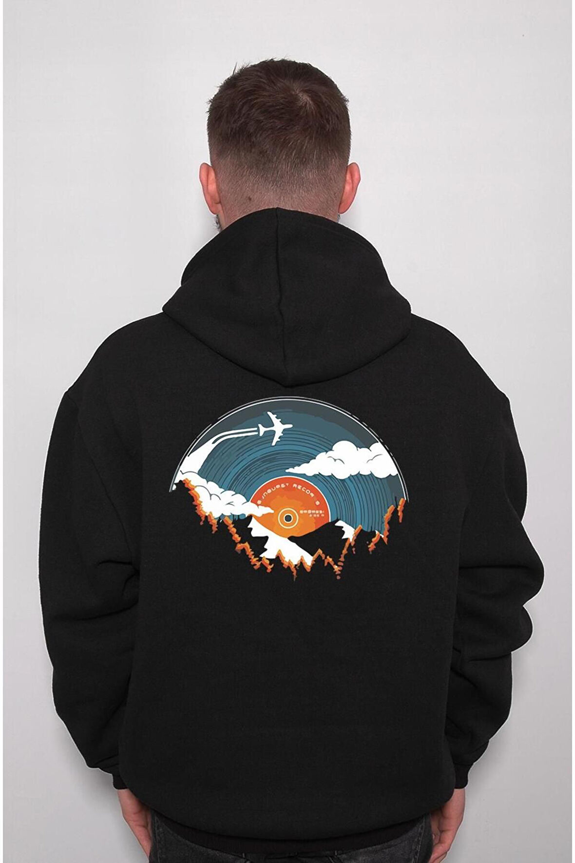 Plak Retro Fly Sweatshirt Unisex Kapüşonlu Hoodie