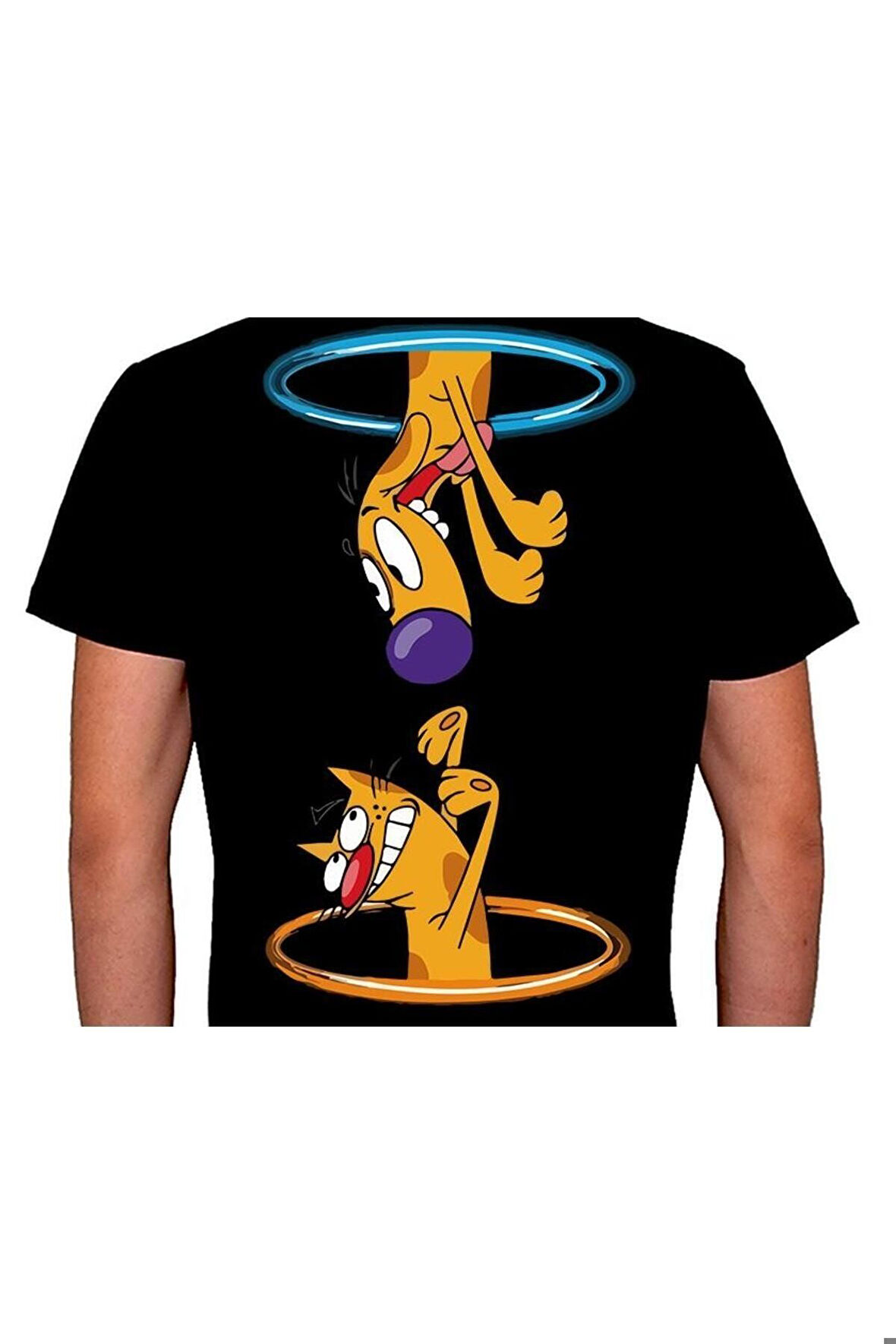 Cat Dog Ikizler Birleşik Kedi Köpek Çizgi Dizi Animal Tişört Unisex T-shirt