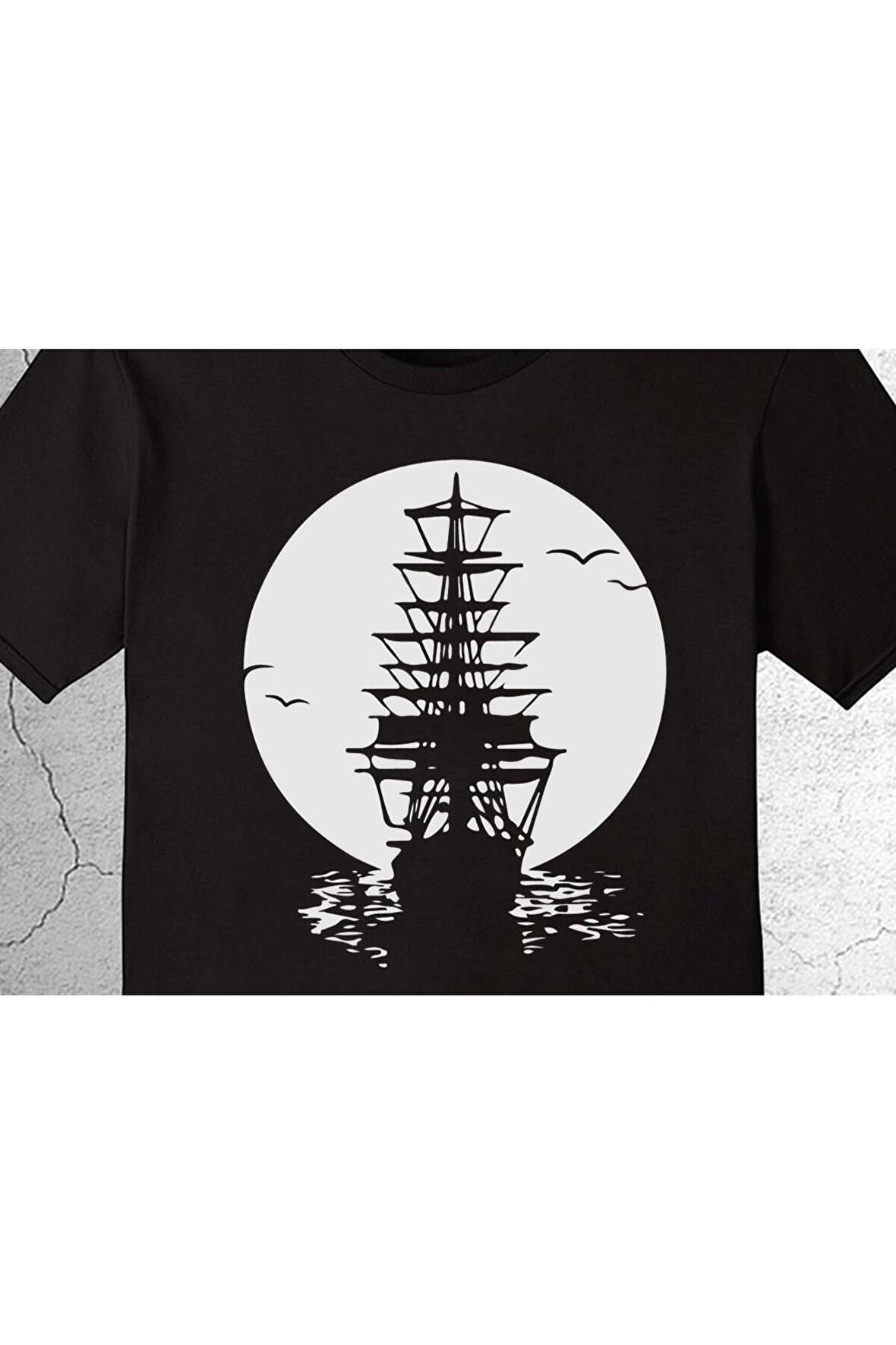 Gemi Titanic Dolunay Sefer Yelkenli Korsan Deniz Tişört Çocuk T-shirt