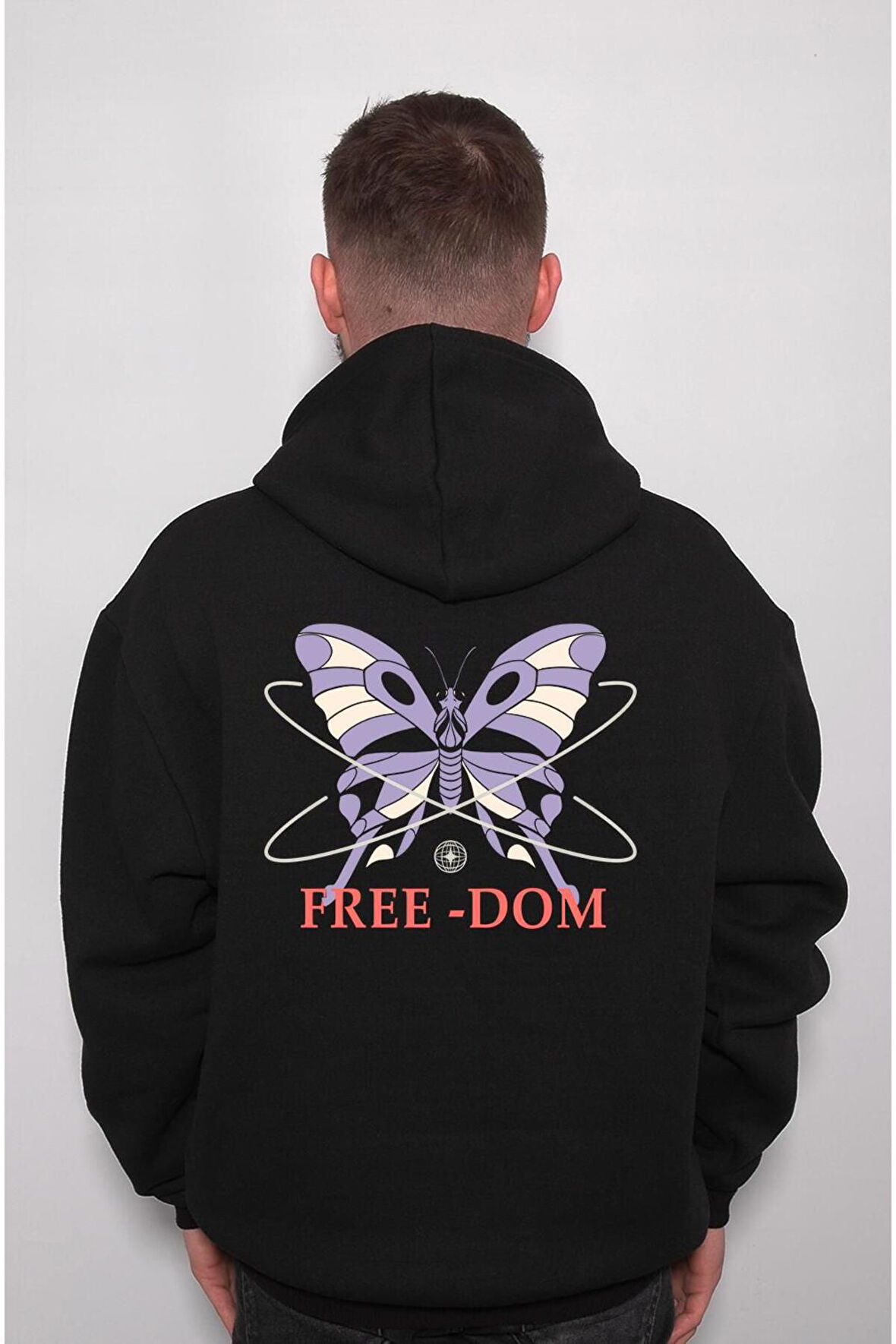 Freedom Özgürlük Kelebek Retro Sweatshirt Unisex Kapüşonlu Hoodie