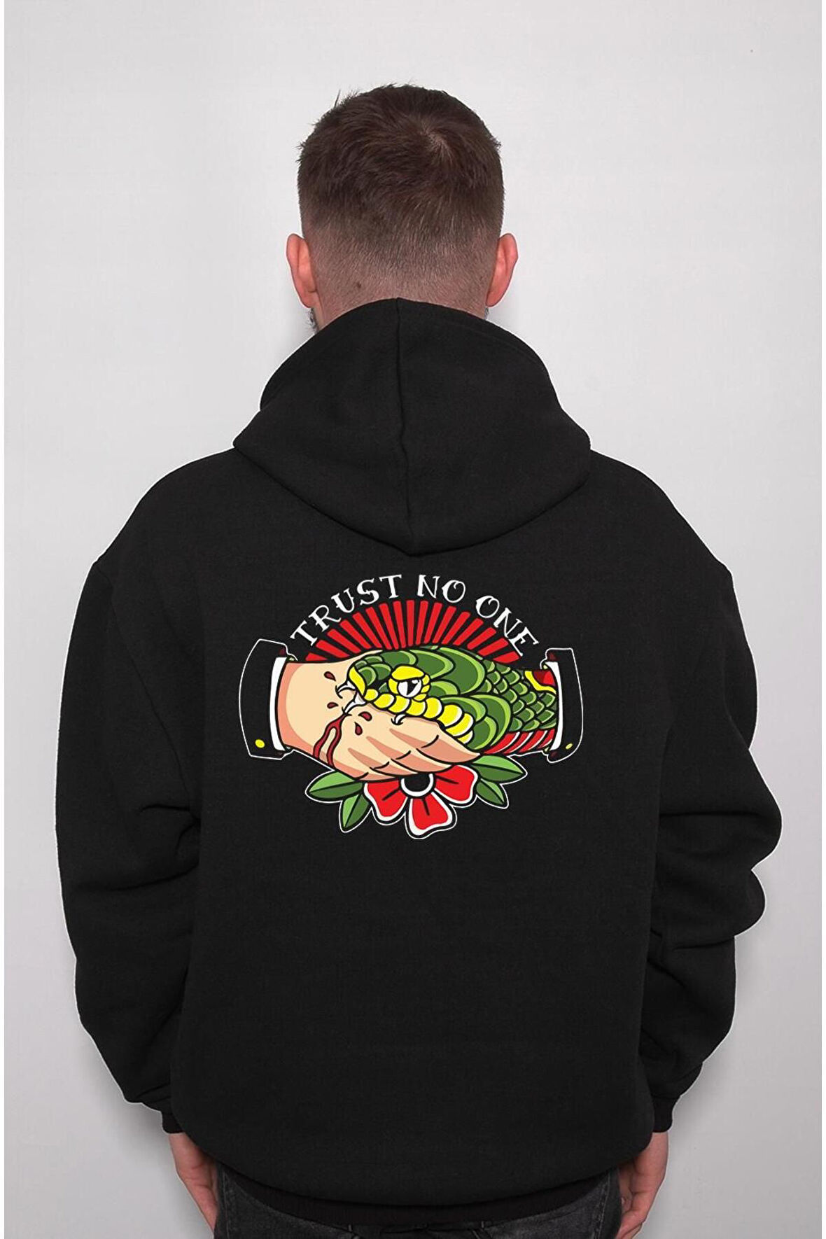 Trust No One Snake Yılan Selamlaşmak Sweatshirt Unisex Kapüşonlu Hoodie