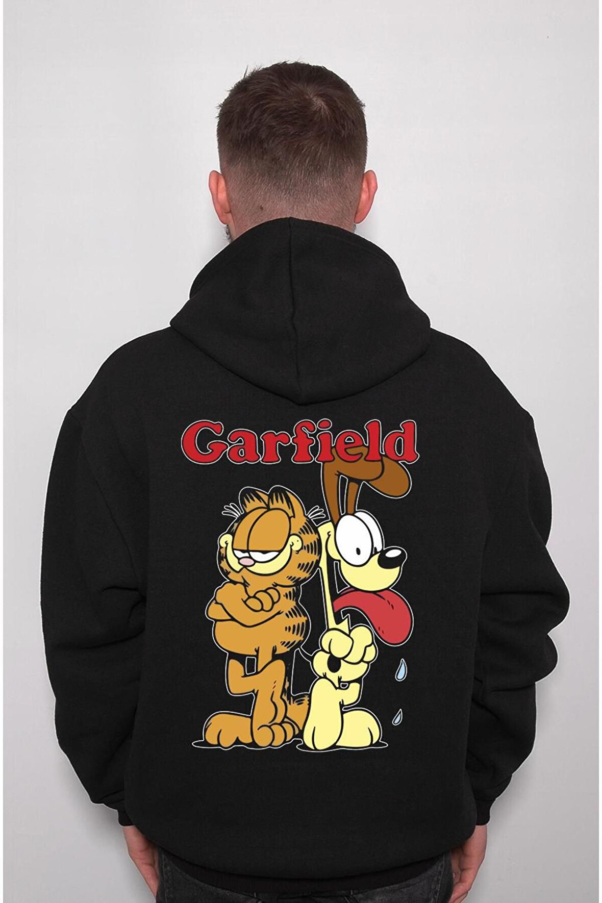 Garfield Dog Cat Kedi Çizgi Film Sweatshirt Unisex Kapüşonlu Hoodie