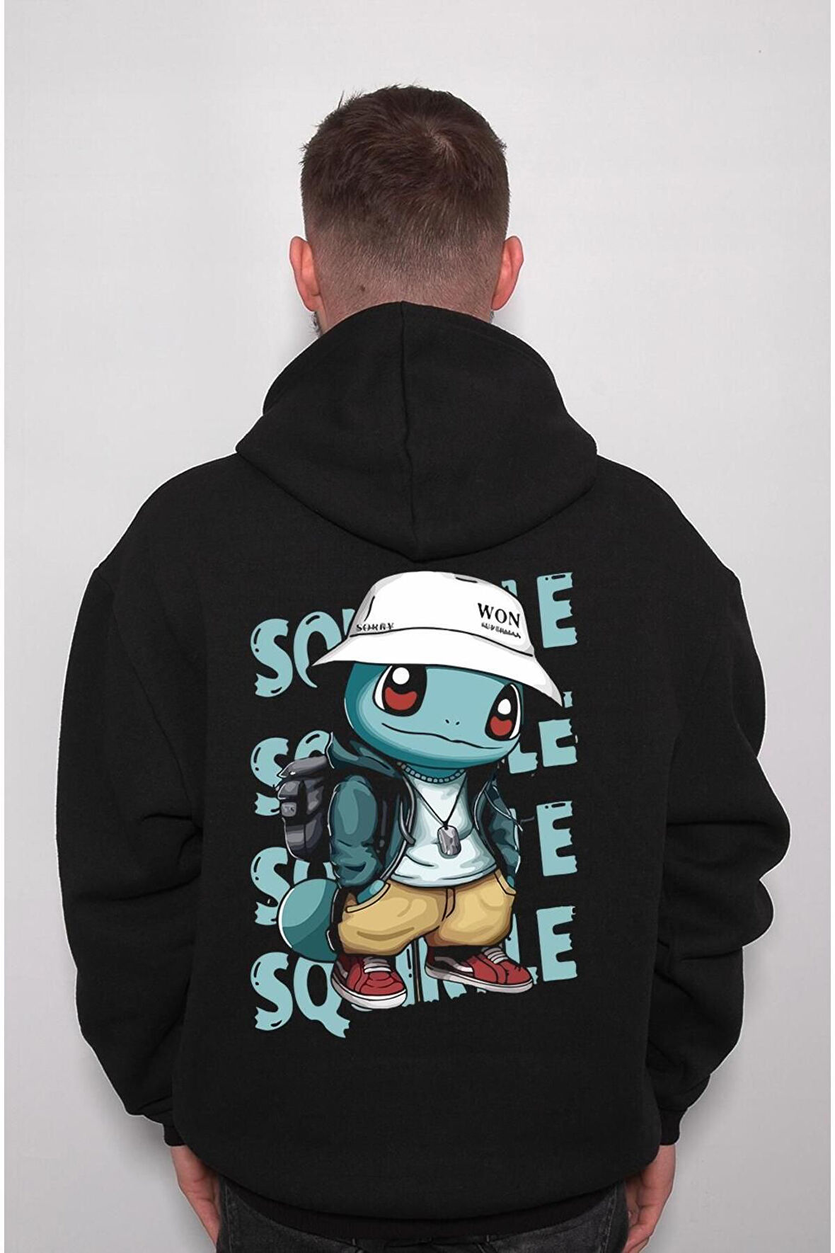 Pokemon Squirtle Hippi Sweatshirt Unisex Kapüşonlu Hoodie