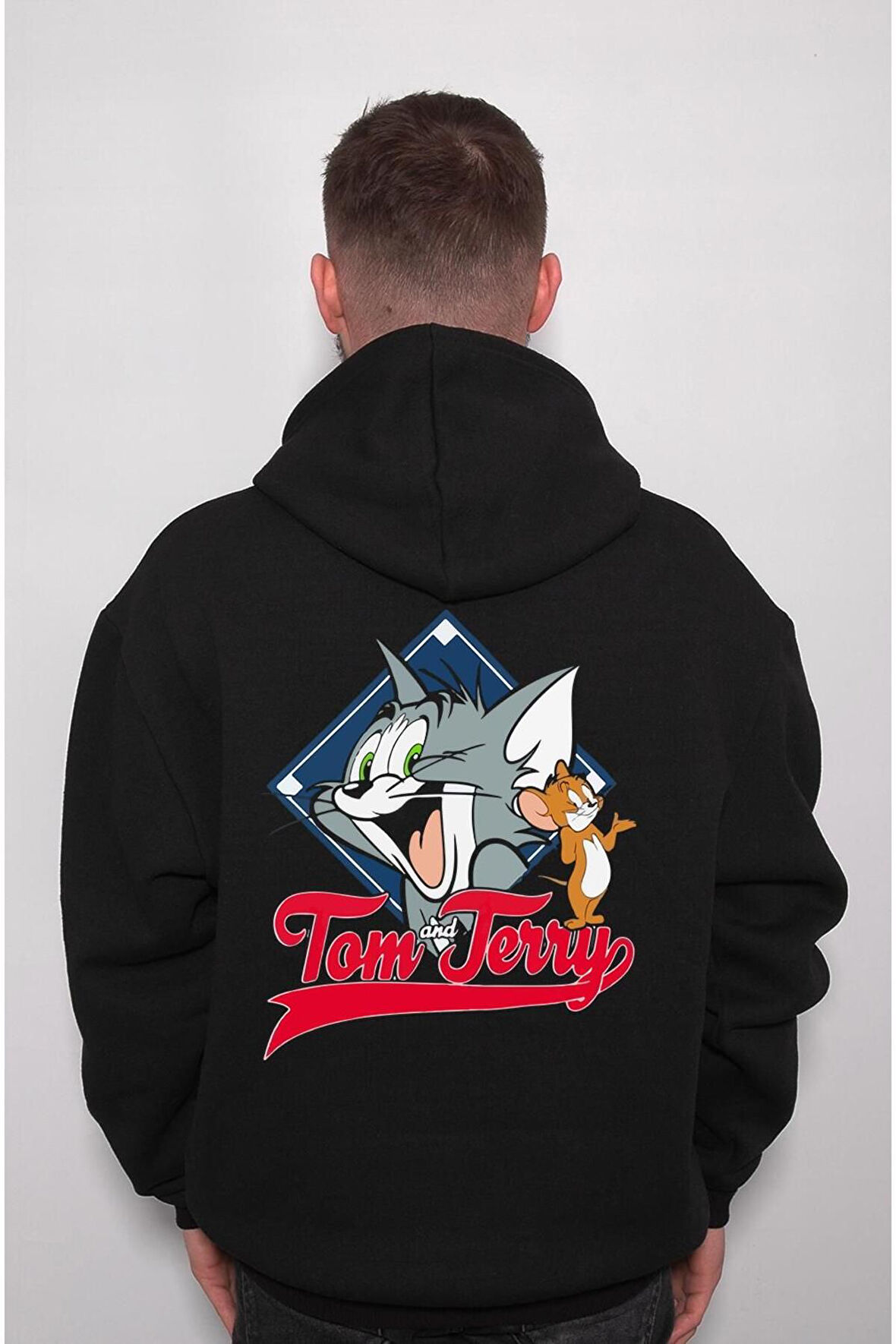 Tom And Jerry Kedi Fare Çizgi Fİlm Sweatshirt Unisex Kapüşonlu Hoodie