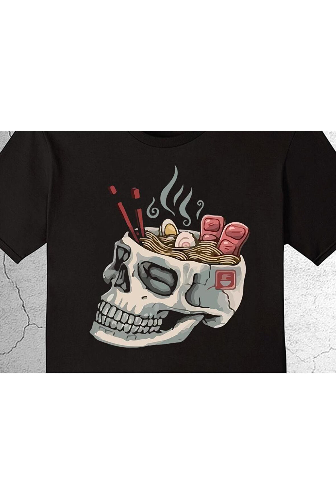 Sushi Skull Kuru Kafa Spagetti Chinese Food Tişört Çocuk T-shirt