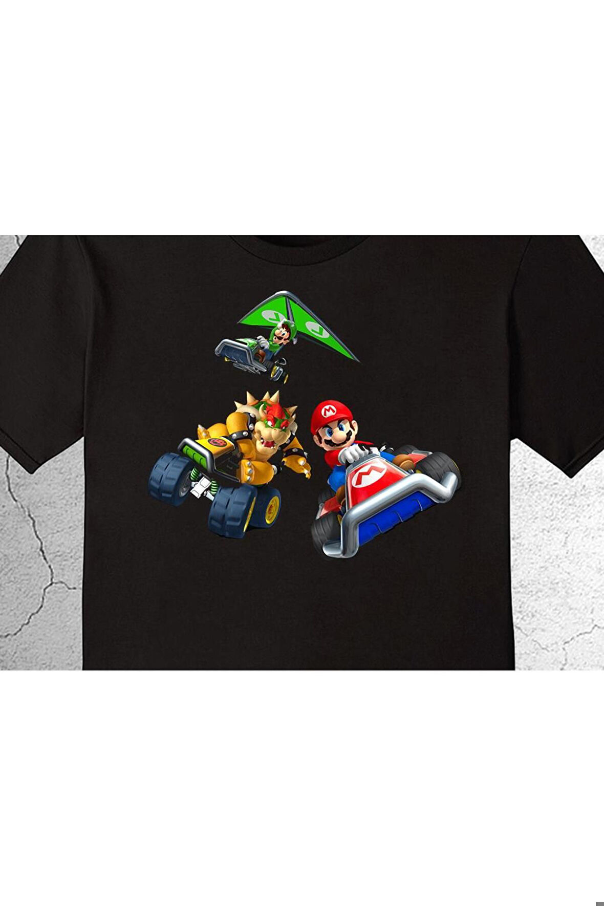 Süper Mario Mario Canavar Race Yarış Tişört Çocuk T-shirt