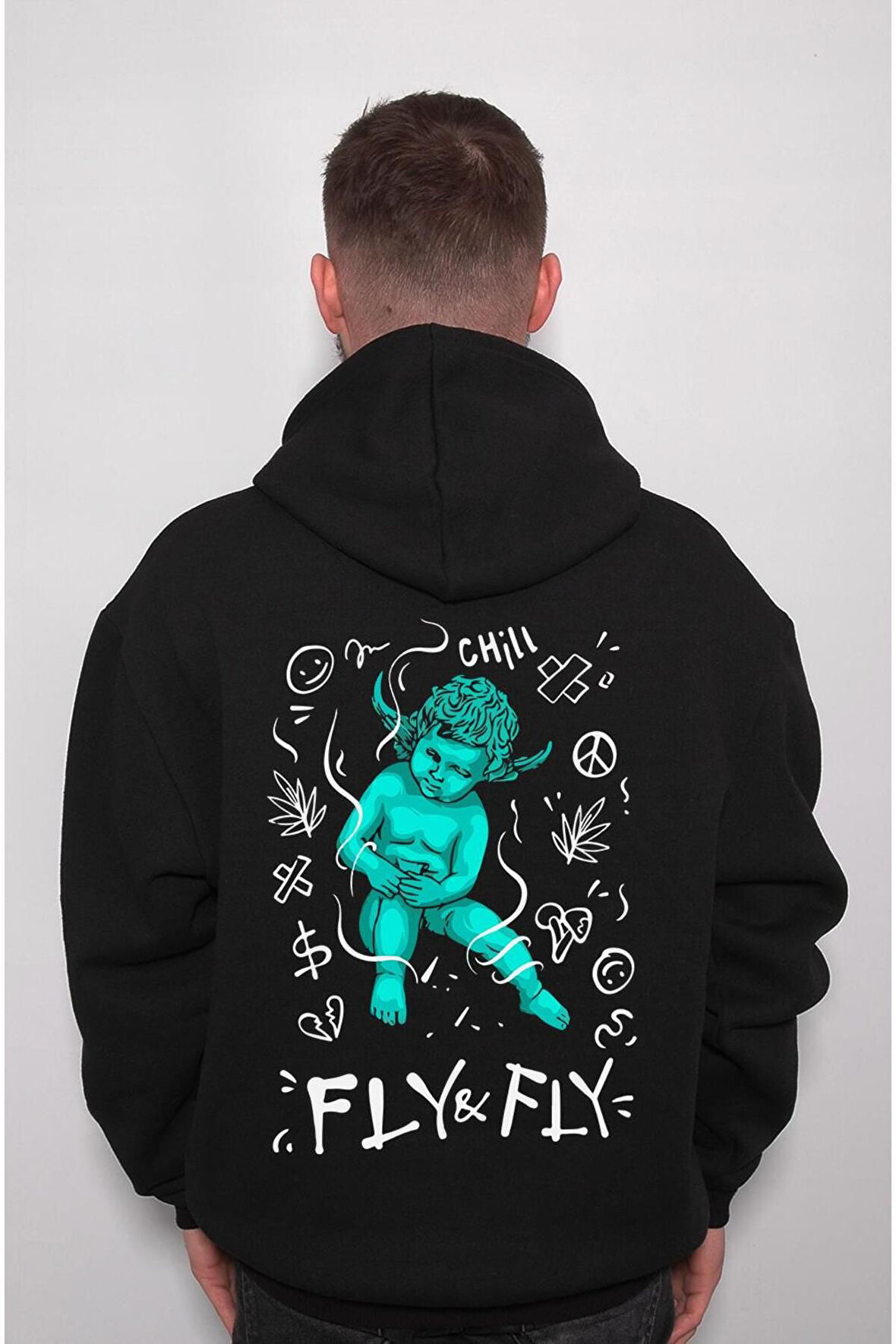 Eros Aşk Tanrısı Fly Chill Retro Sweatshirt Unisex Kapüşonlu Hoodie