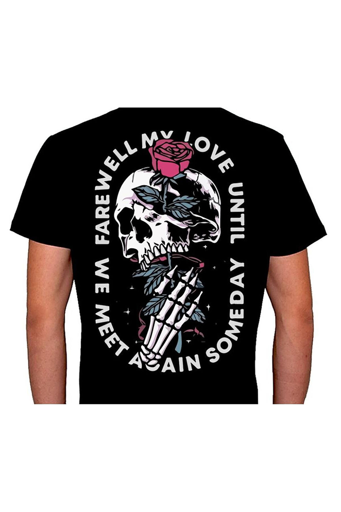 Rose And Gun Skull Kuru Kafa Gül Tişört Unisex T-shirt